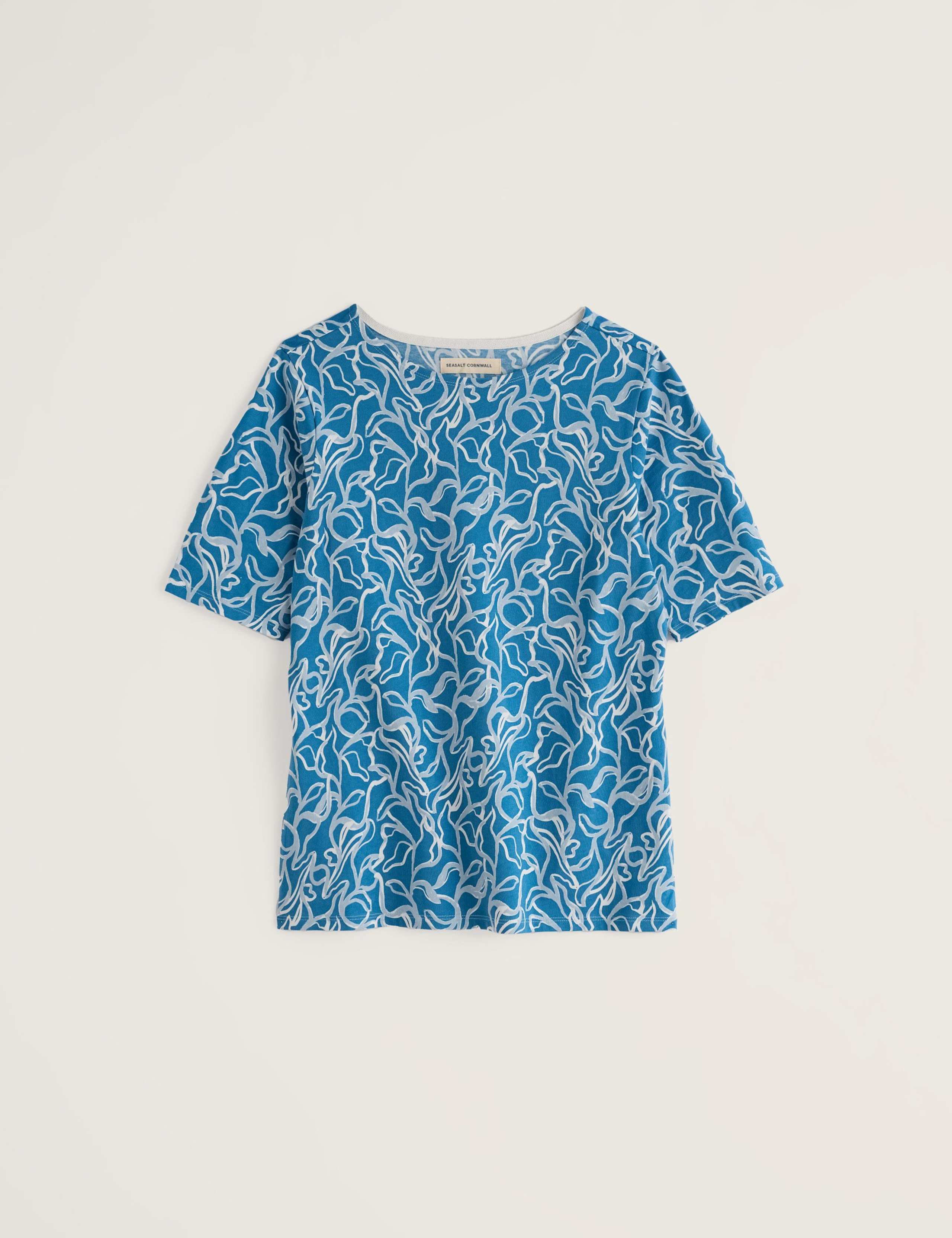 Pure Cotton Printed Slash Neck T-Shirt 2 of 5