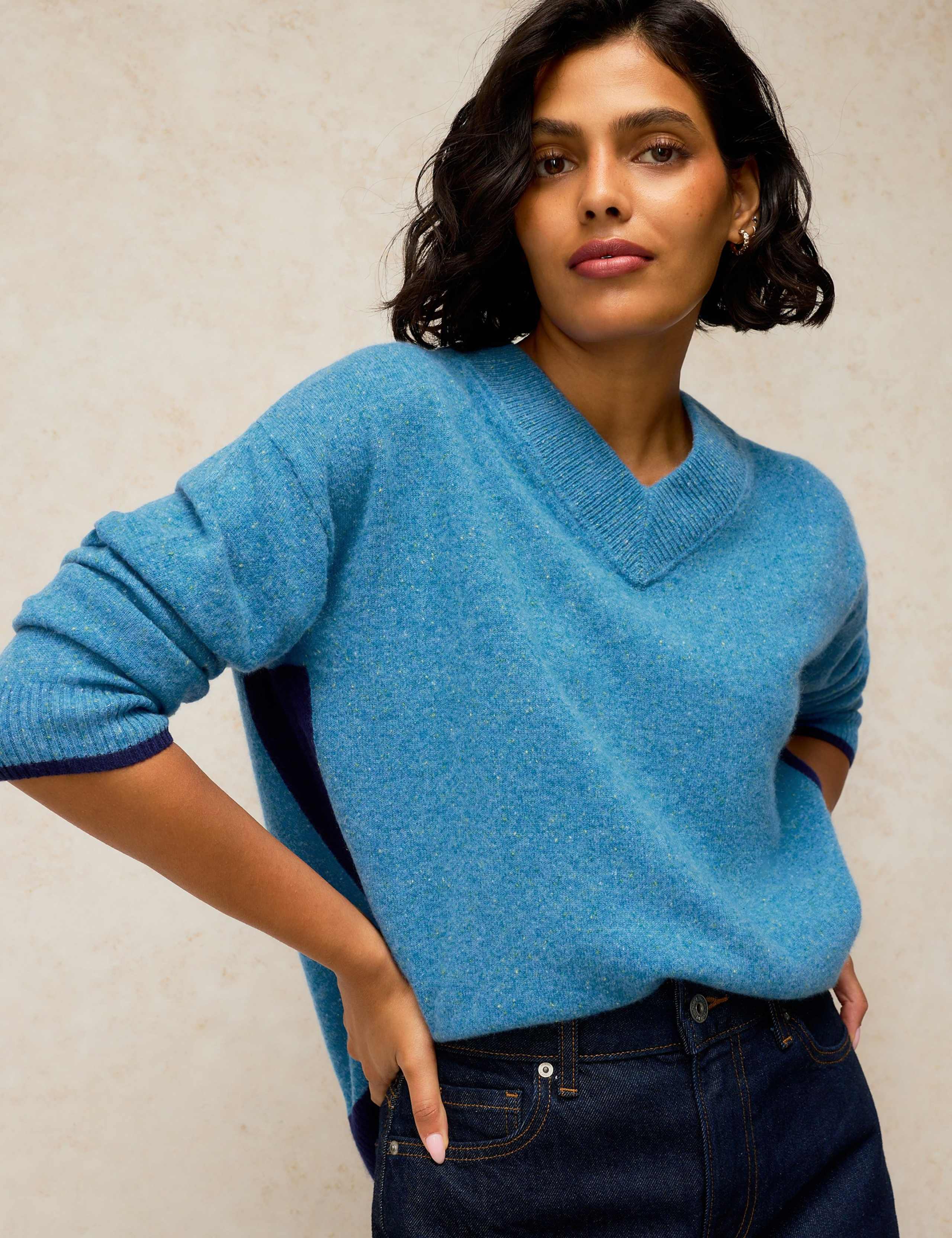 Pure Cashmere Printed V Neck Jumper 1 of 6