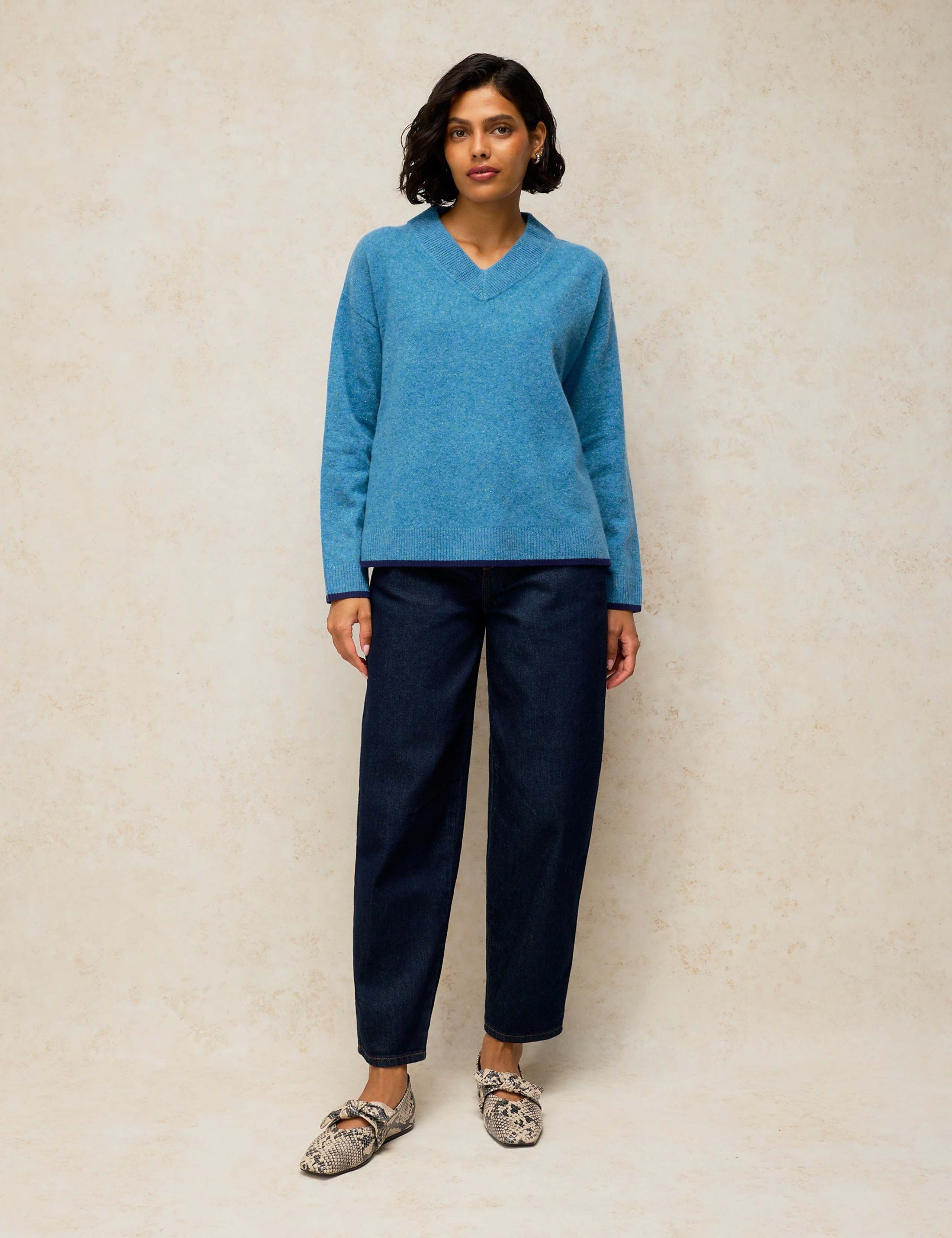 Pure Cashmere Printed V Neck Jumper 4 of 6