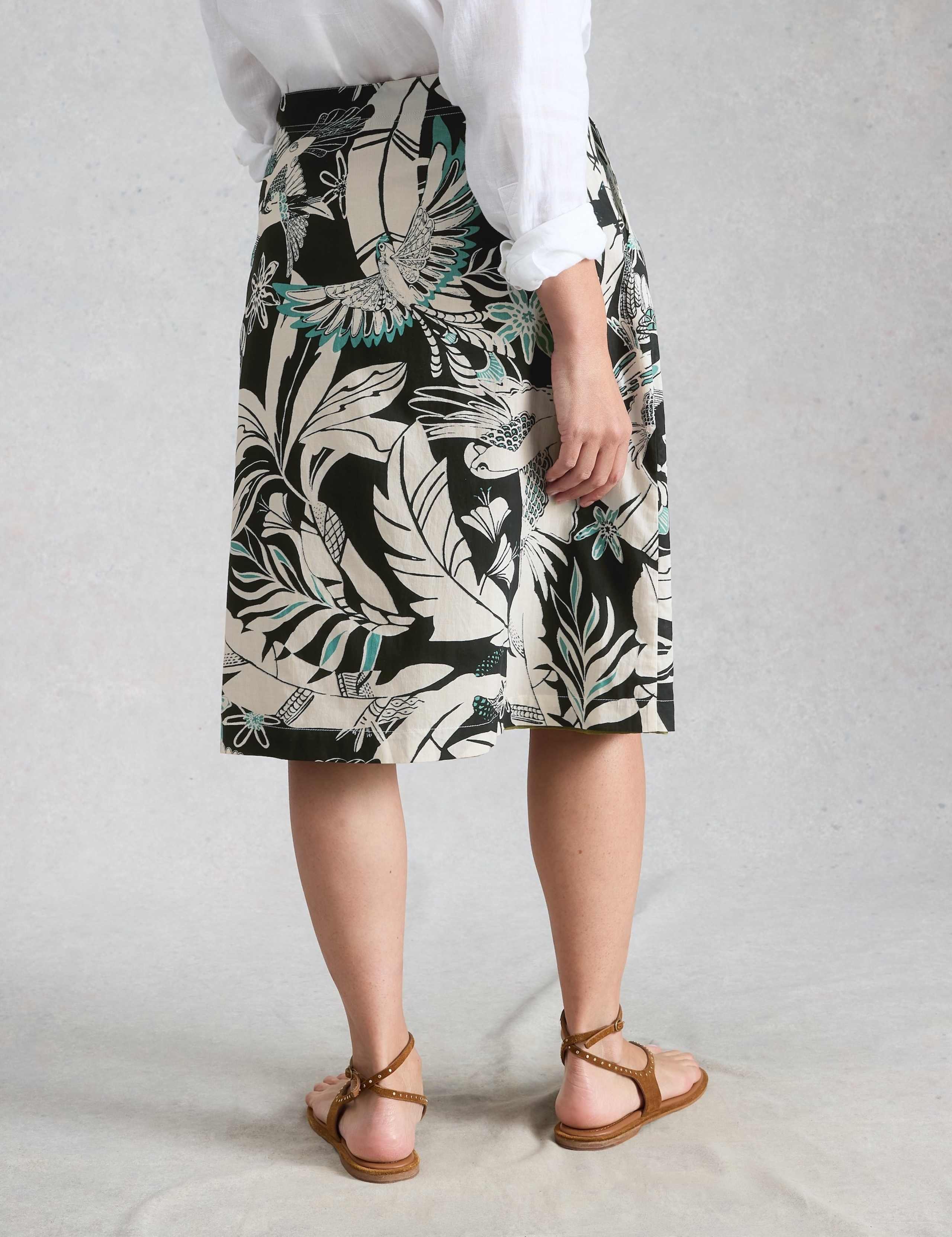 Pure Cotton Reversible A-Line Skirt 3 of 6