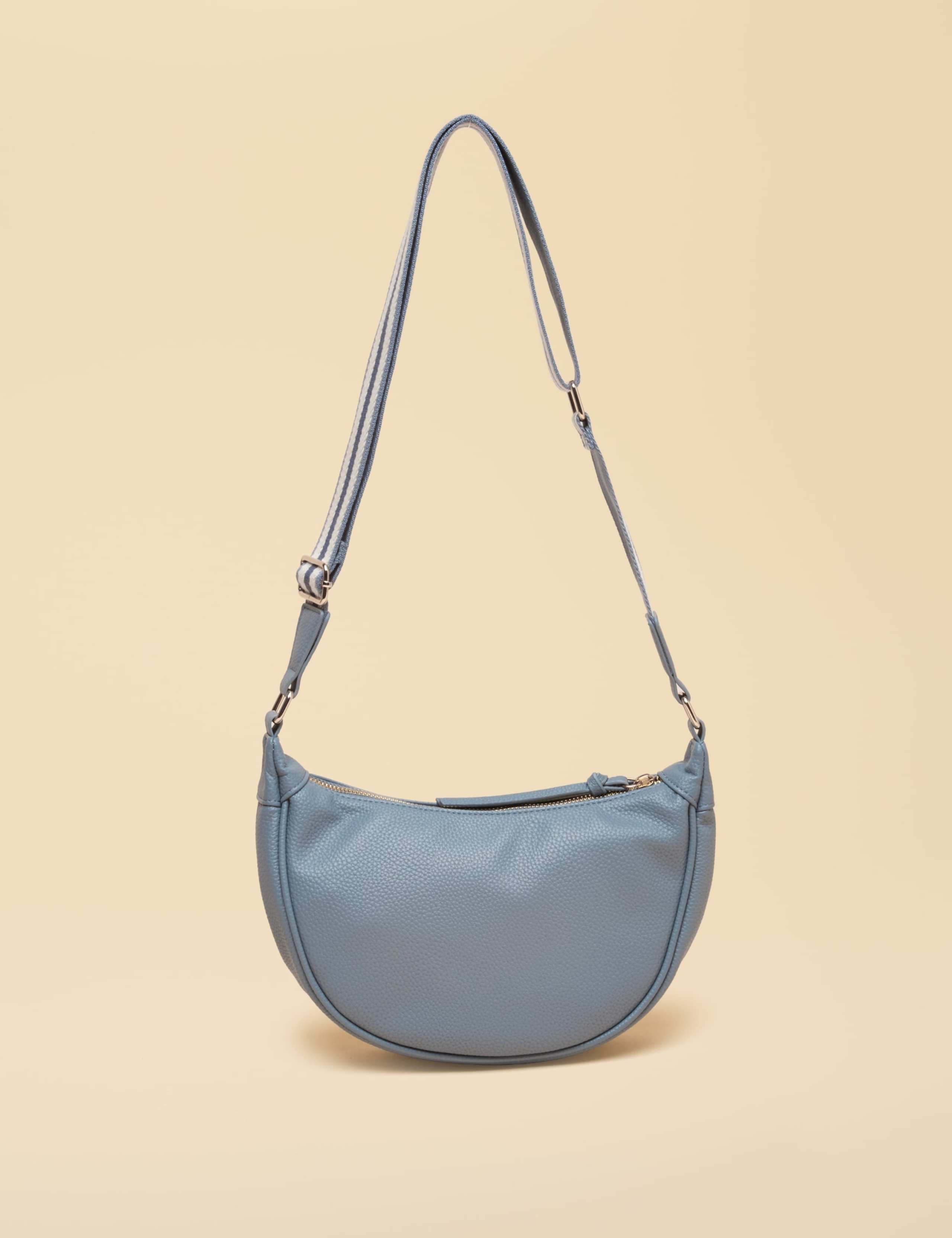 Faux Leather Half Moon Cross Body Bag 2 of 8