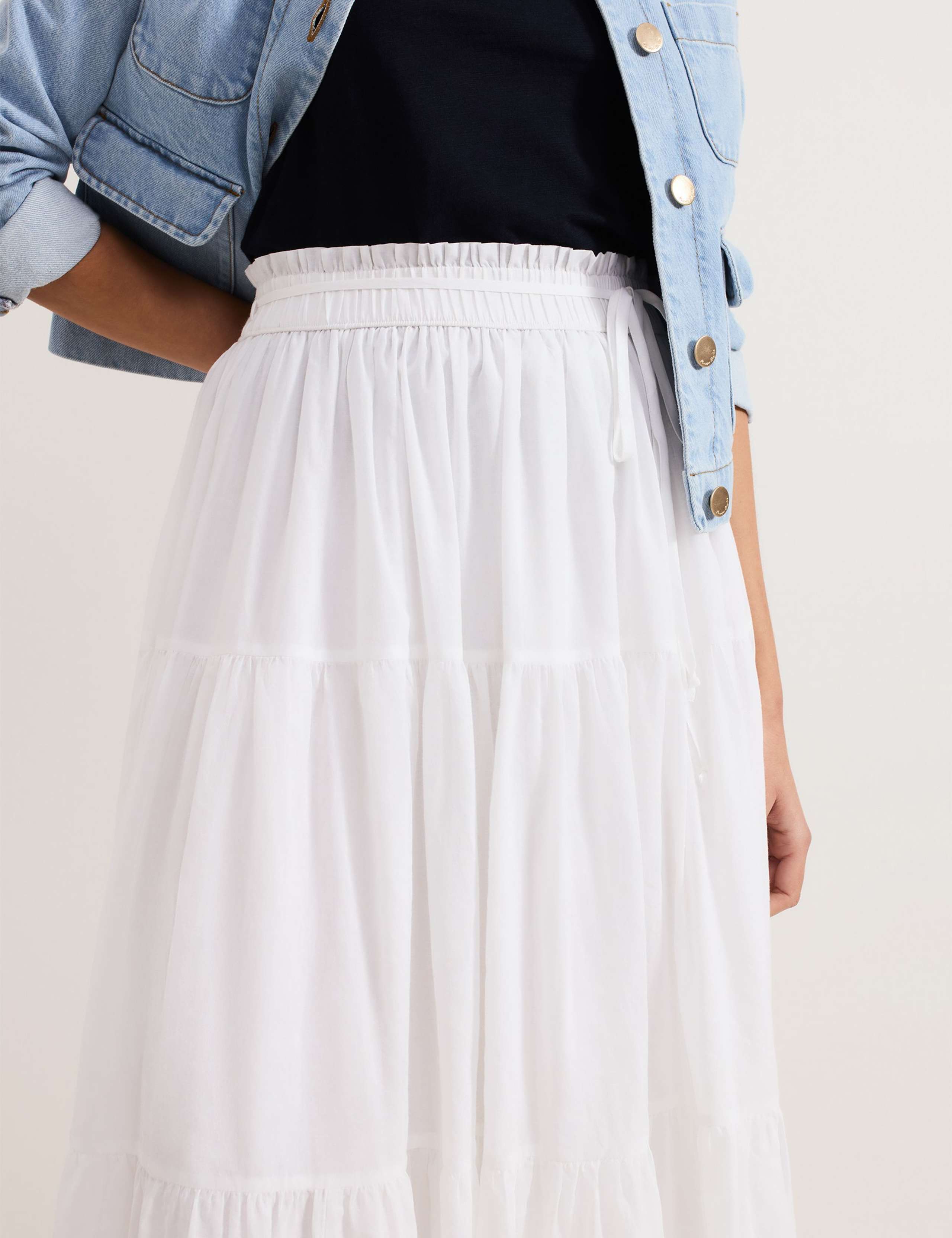 Pure Cotton Maxi Tiered Skirt 3 of 7