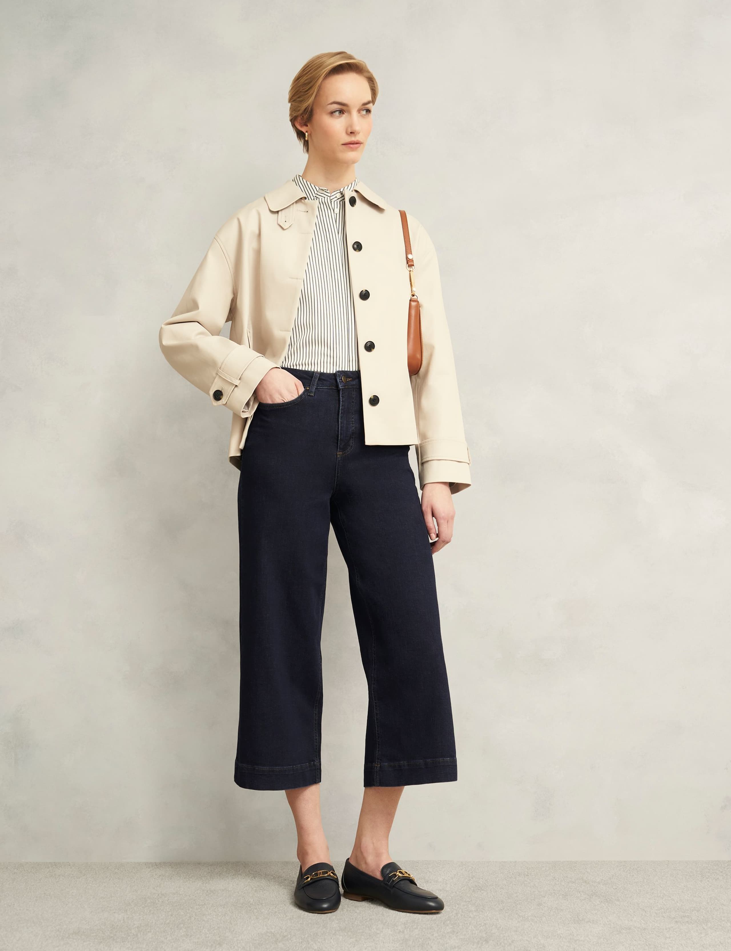 High Waisted Flared Wide Leg Cropped Jeans 3 of 6