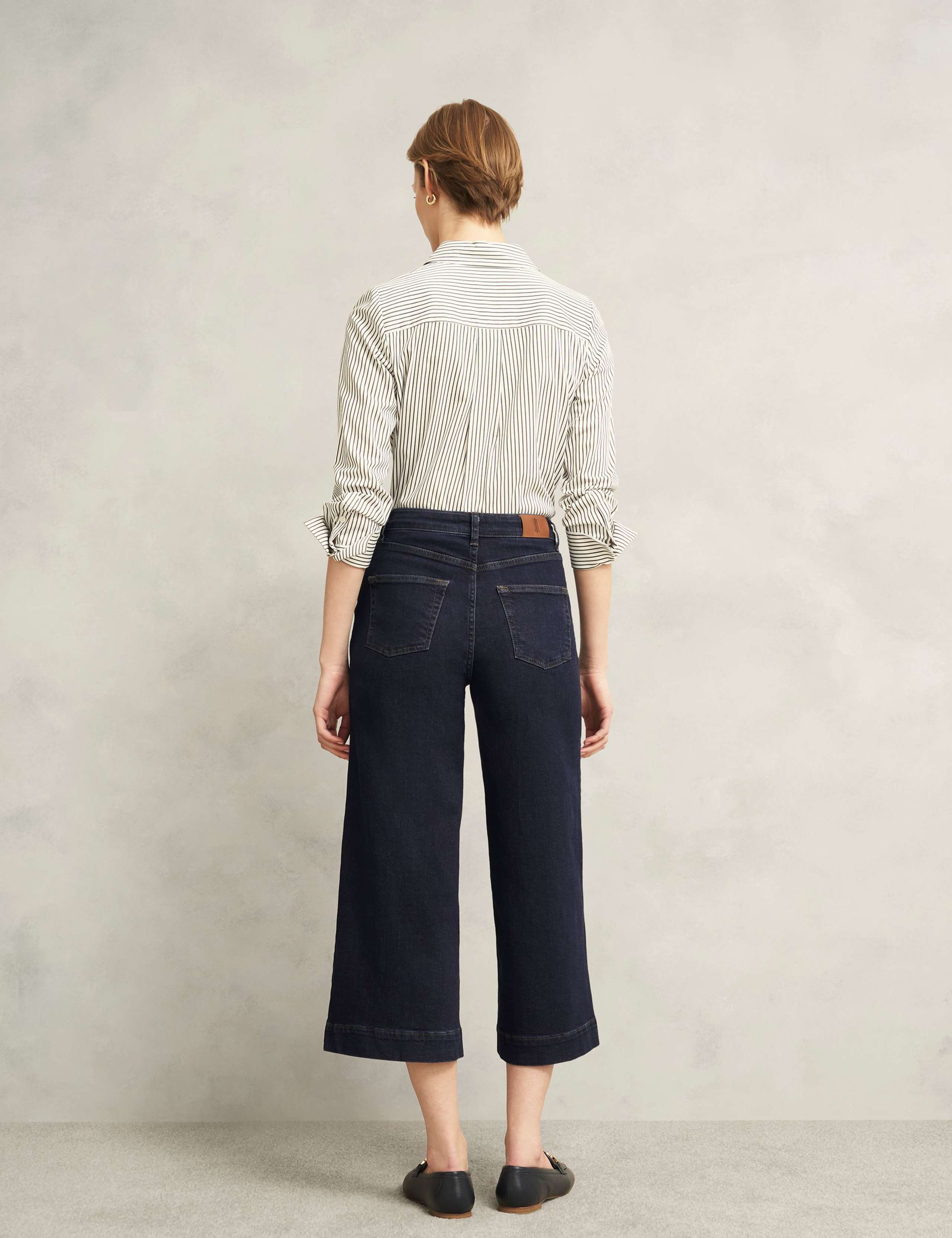 High Waisted Flared Wide Leg Cropped Jeans 4 of 6