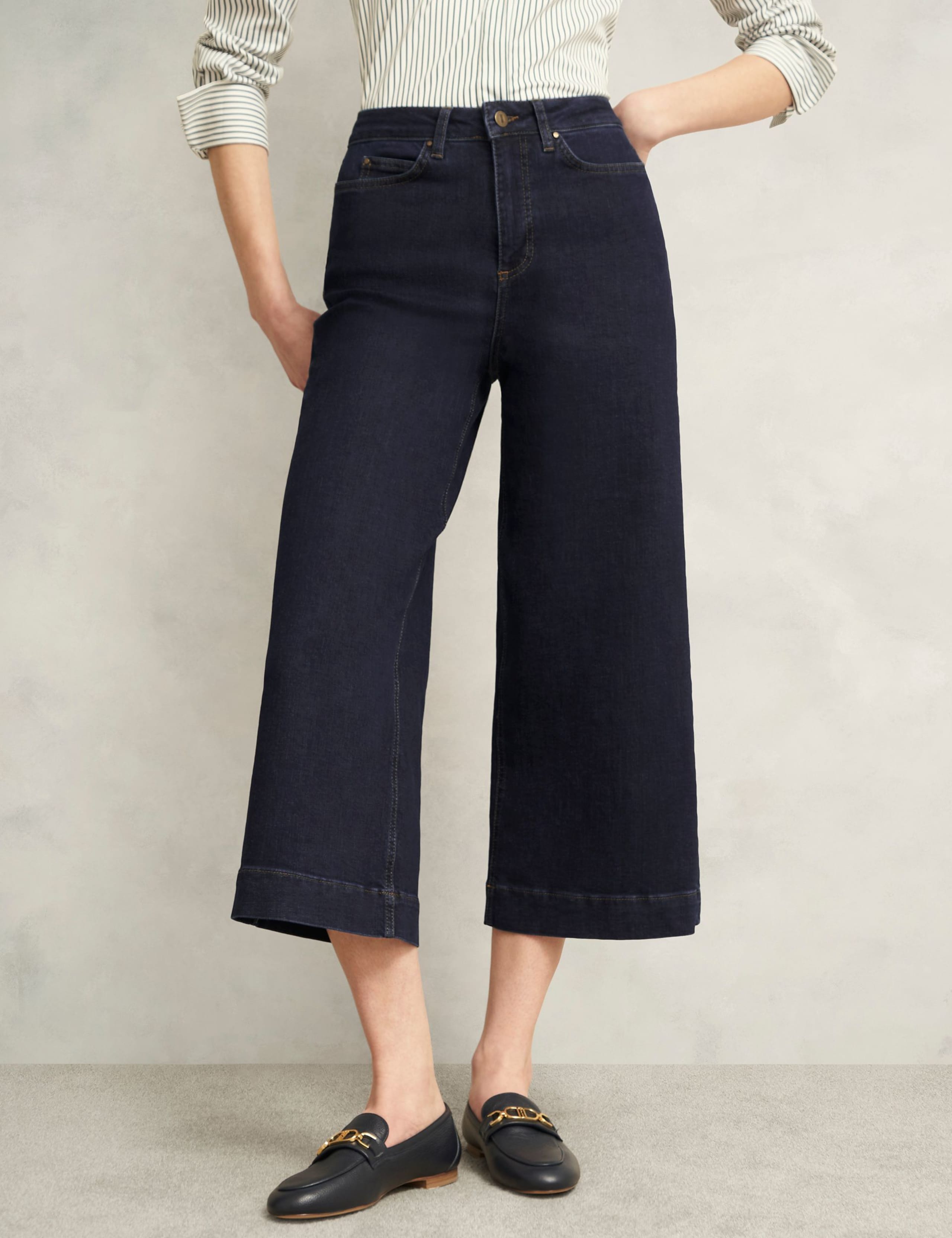 High Waisted Flared Wide Leg Cropped Jeans 5 of 6