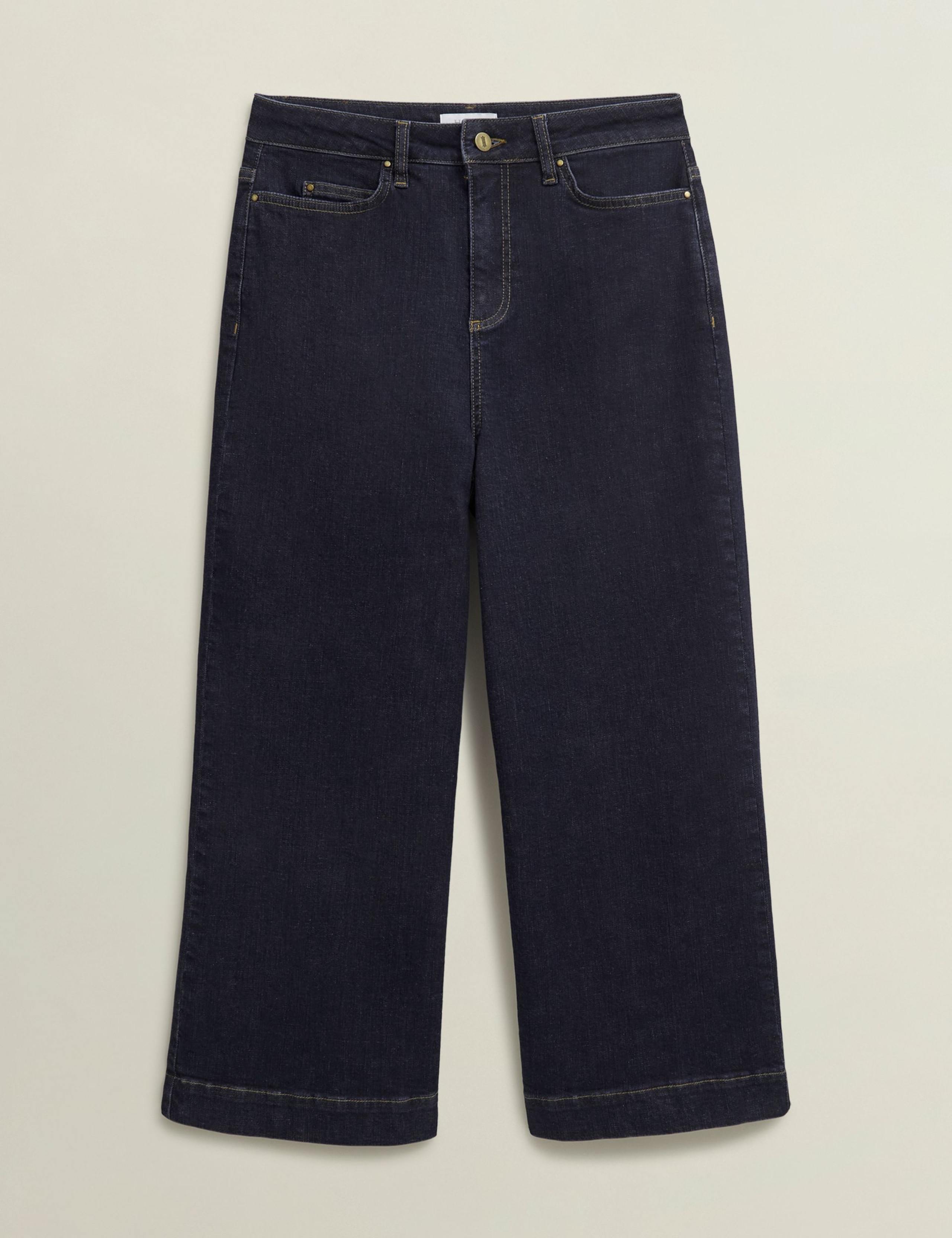 High Waisted Flared Wide Leg Cropped Jeans 2 of 6