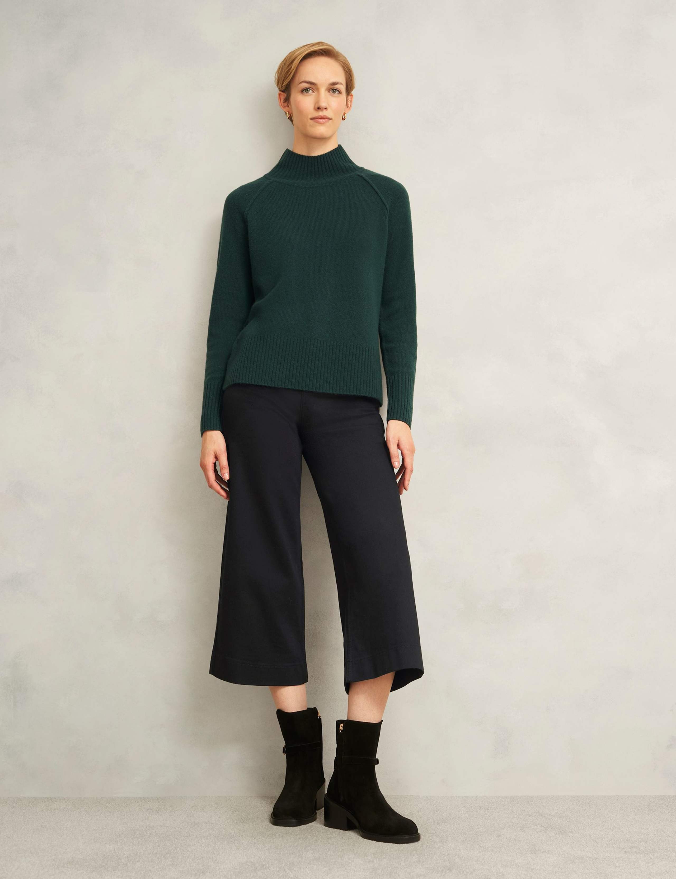 High Waisted Flared Wide Leg Cropped Jeans 1 of 6