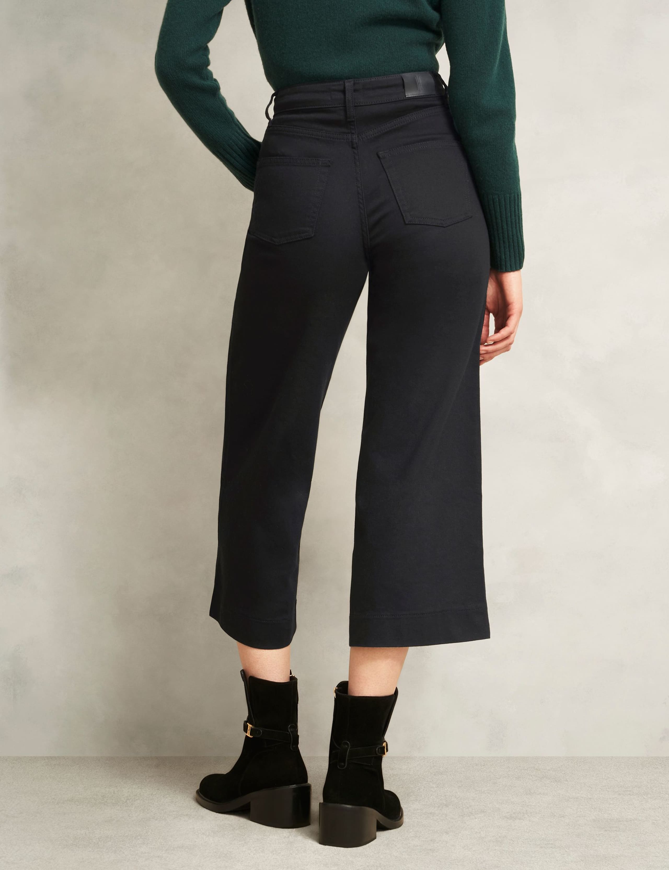 High Waisted Flared Wide Leg Cropped Jeans 3 of 6