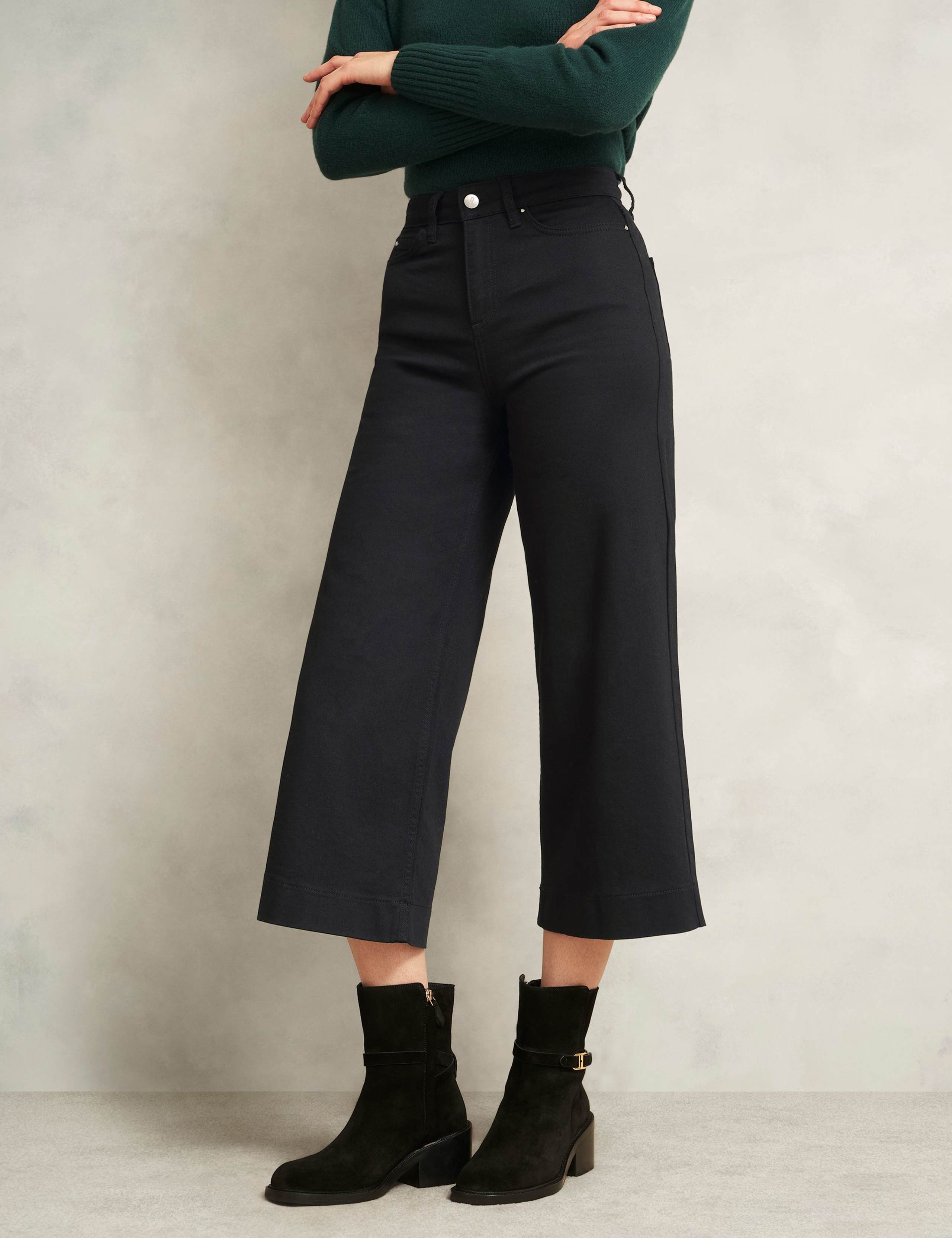 High Waisted Flared Wide Leg Cropped Jeans 6 of 6
