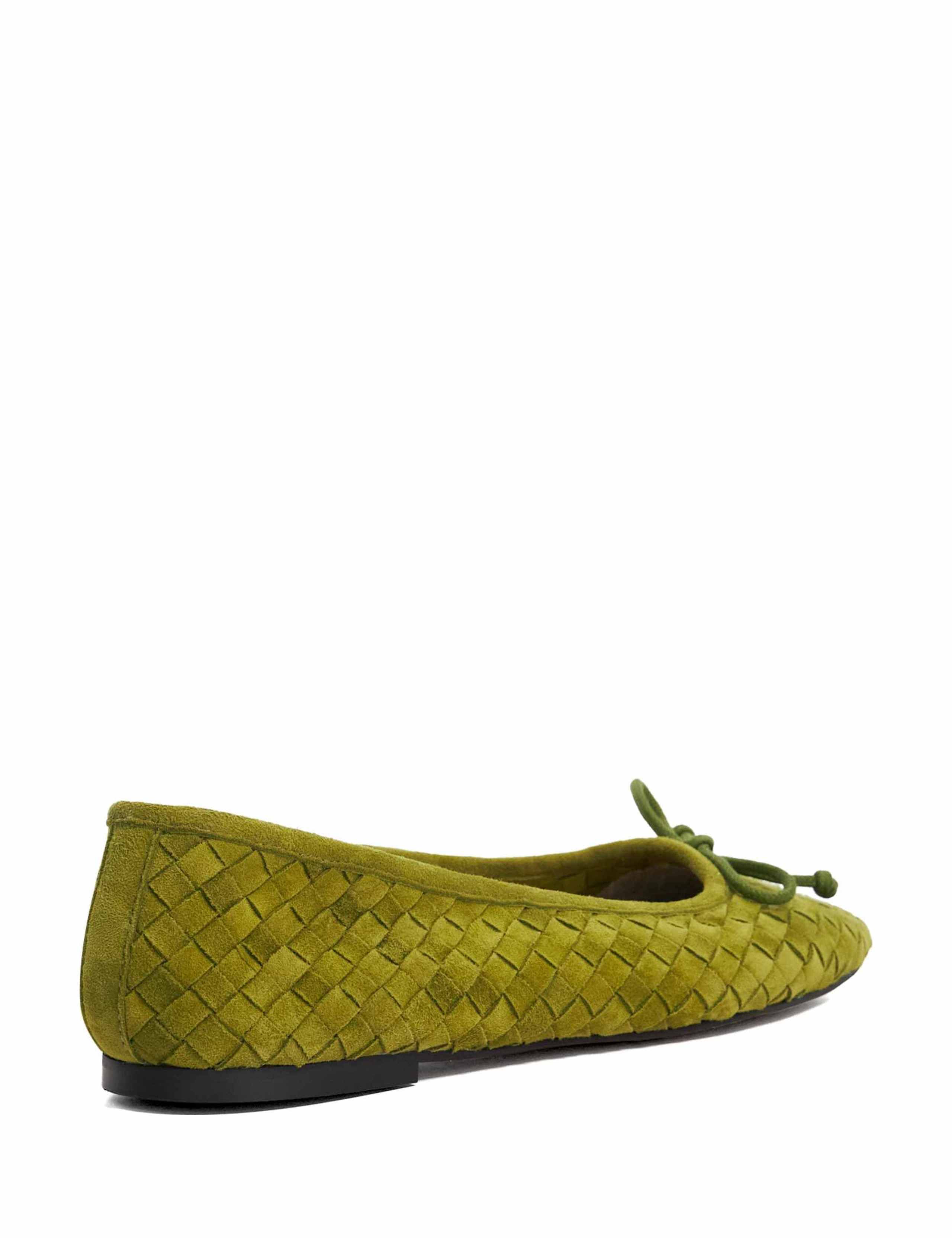 Suede Woven Flat Ballet Pumps 3 of 6