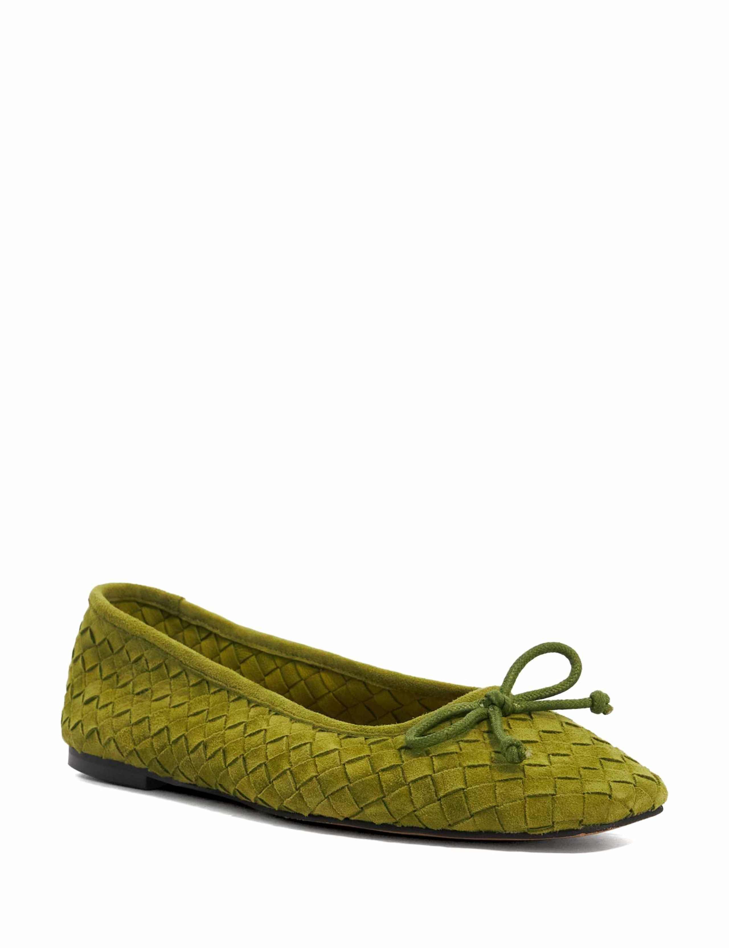 Suede Woven Flat Ballet Pumps 4 of 6