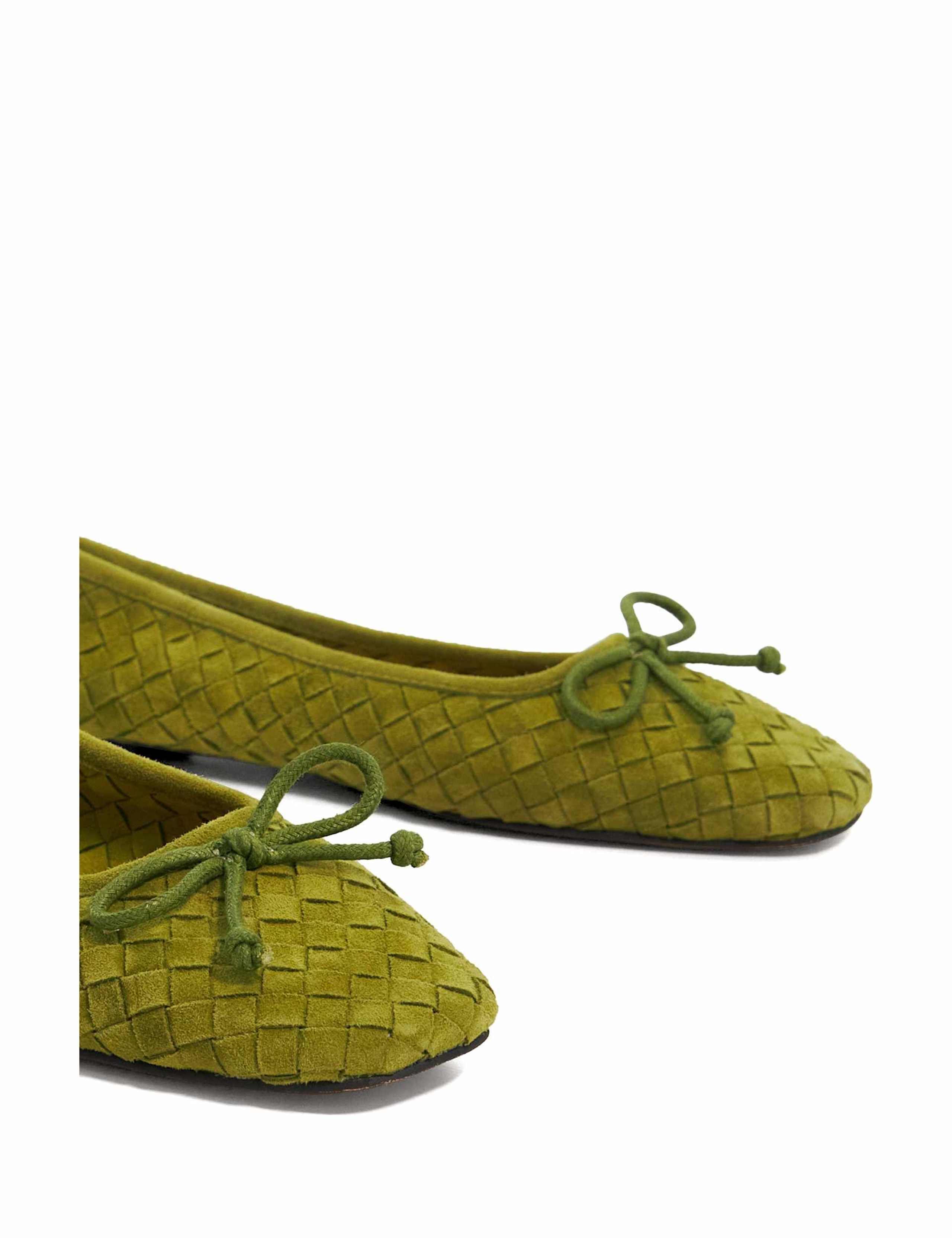 Suede Woven Flat Ballet Pumps 6 of 6