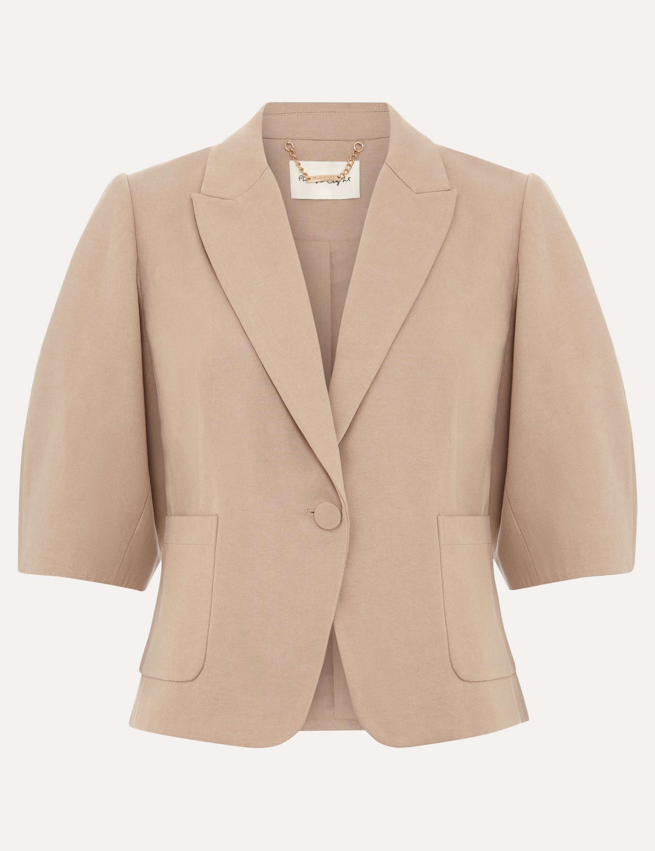 Cotton Blend Single Breasted Cropped Blazer 2 of 6
