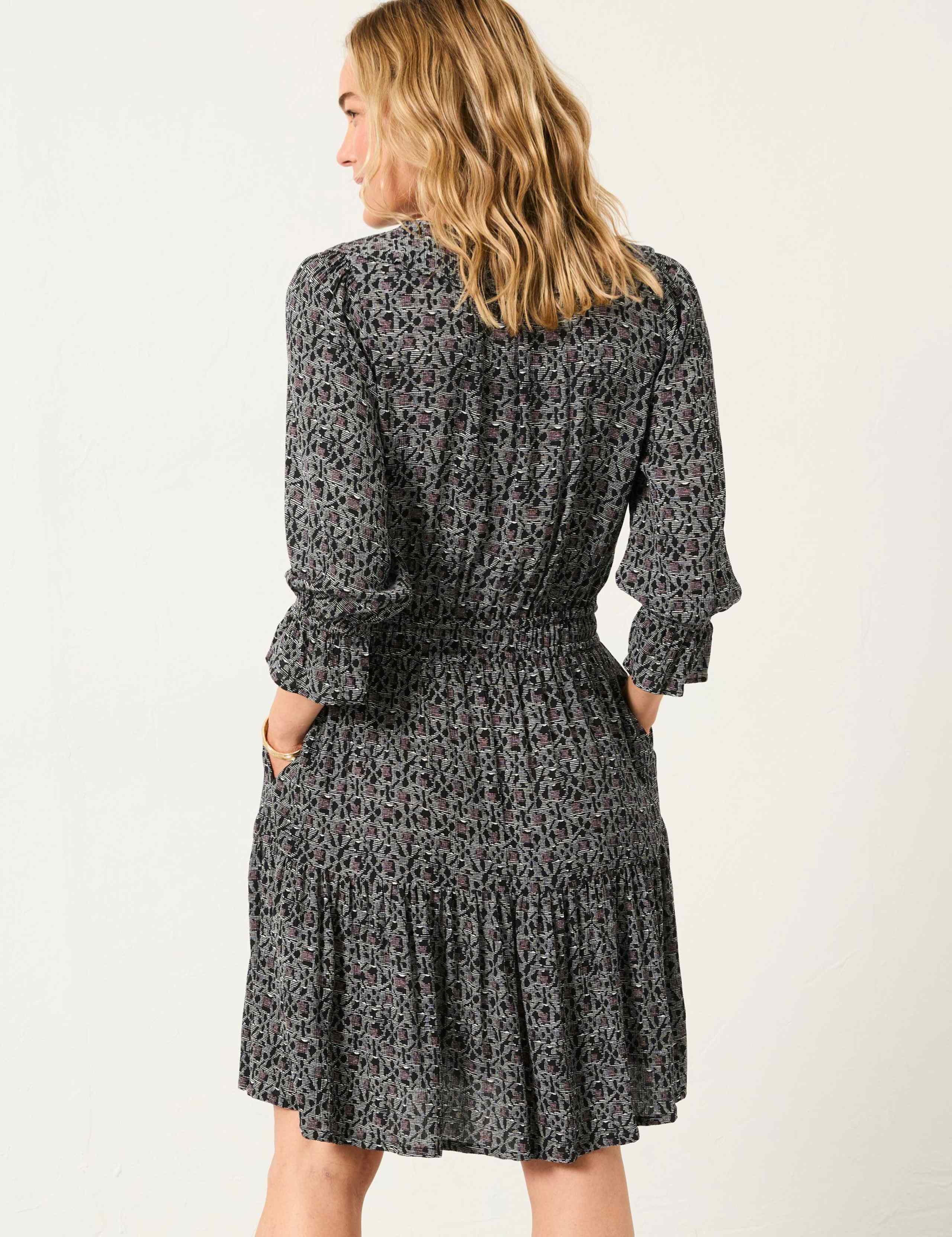 V-Neck Waisted Tiered Dress 4 of 6