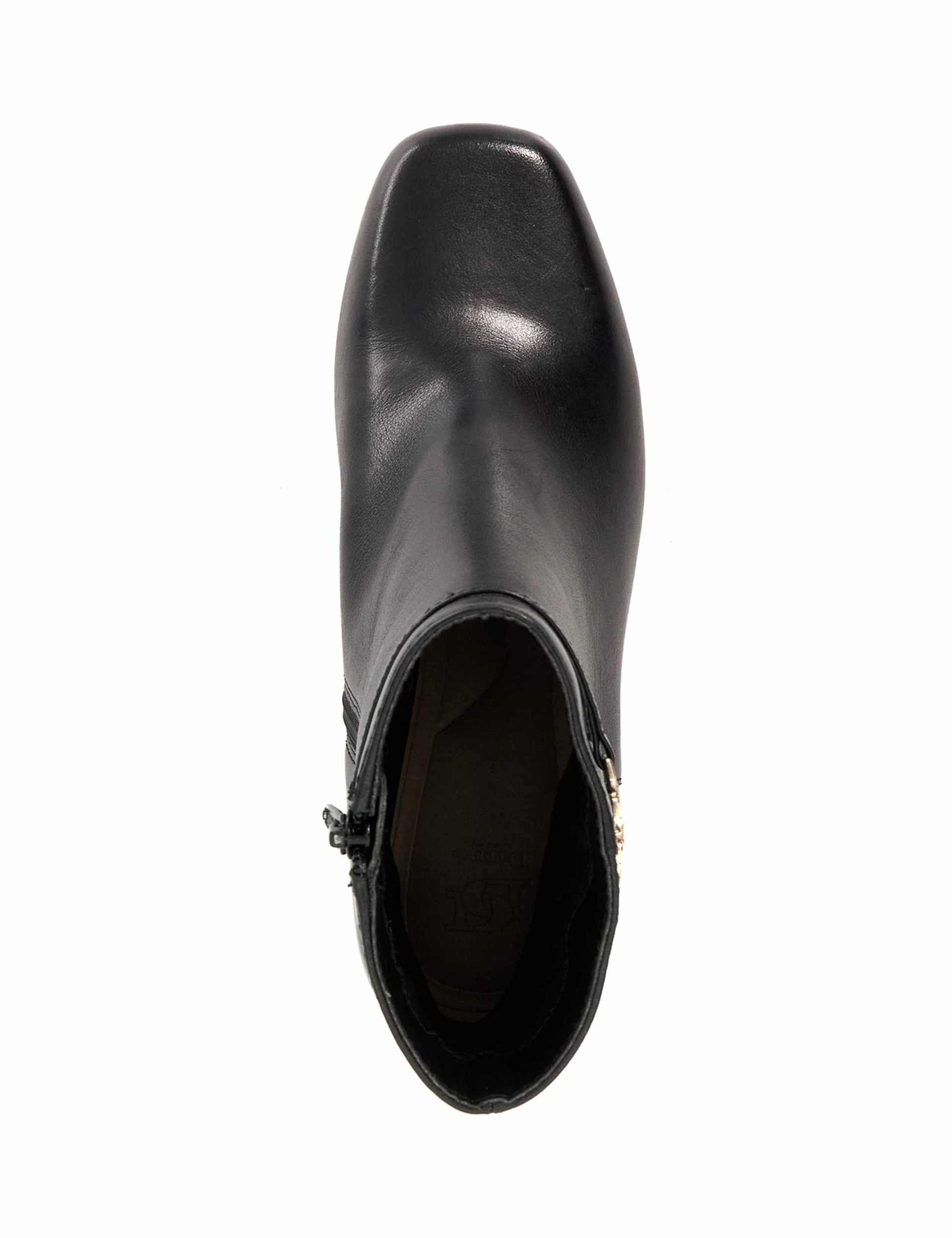 Leather Chain Block Heel Ankle Boots 5 of 6