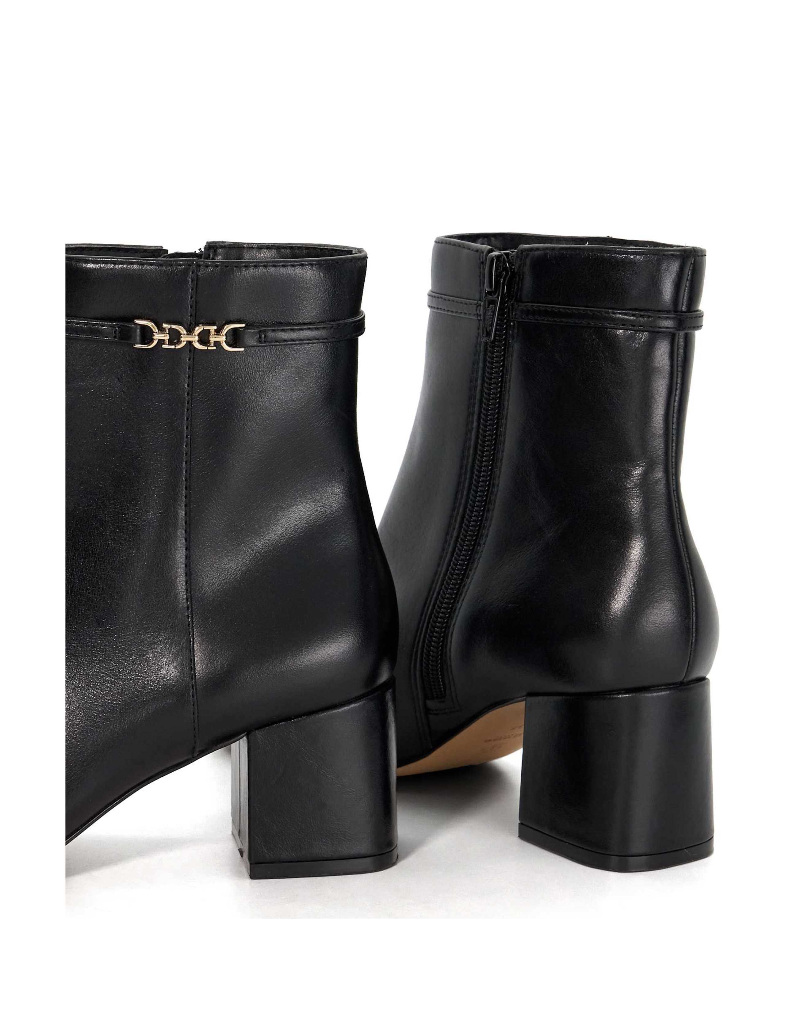 Leather Chain Block Heel Ankle Boots 6 of 6