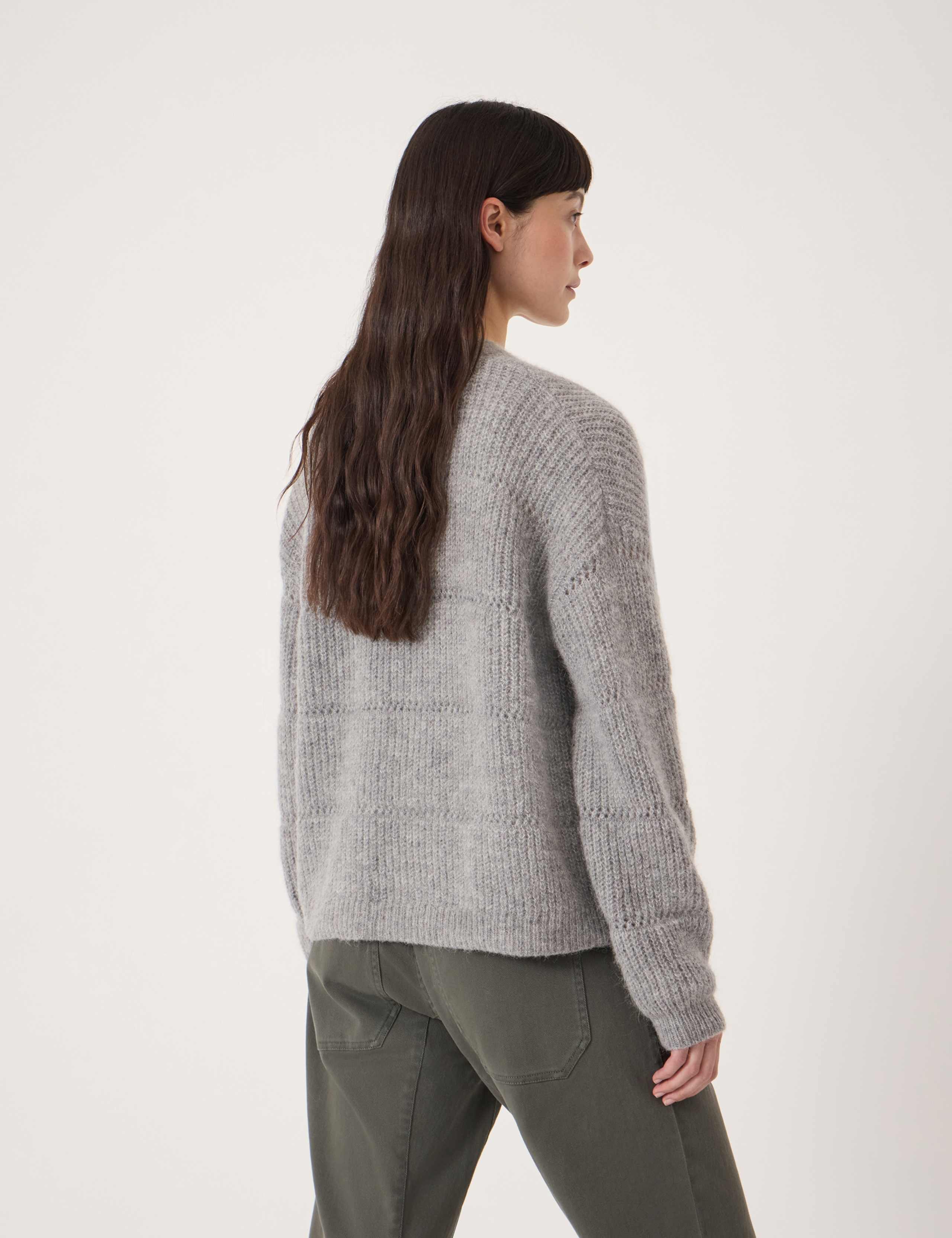 Alpaca Blend Pointelle Relaxed Cardigan 5 of 5