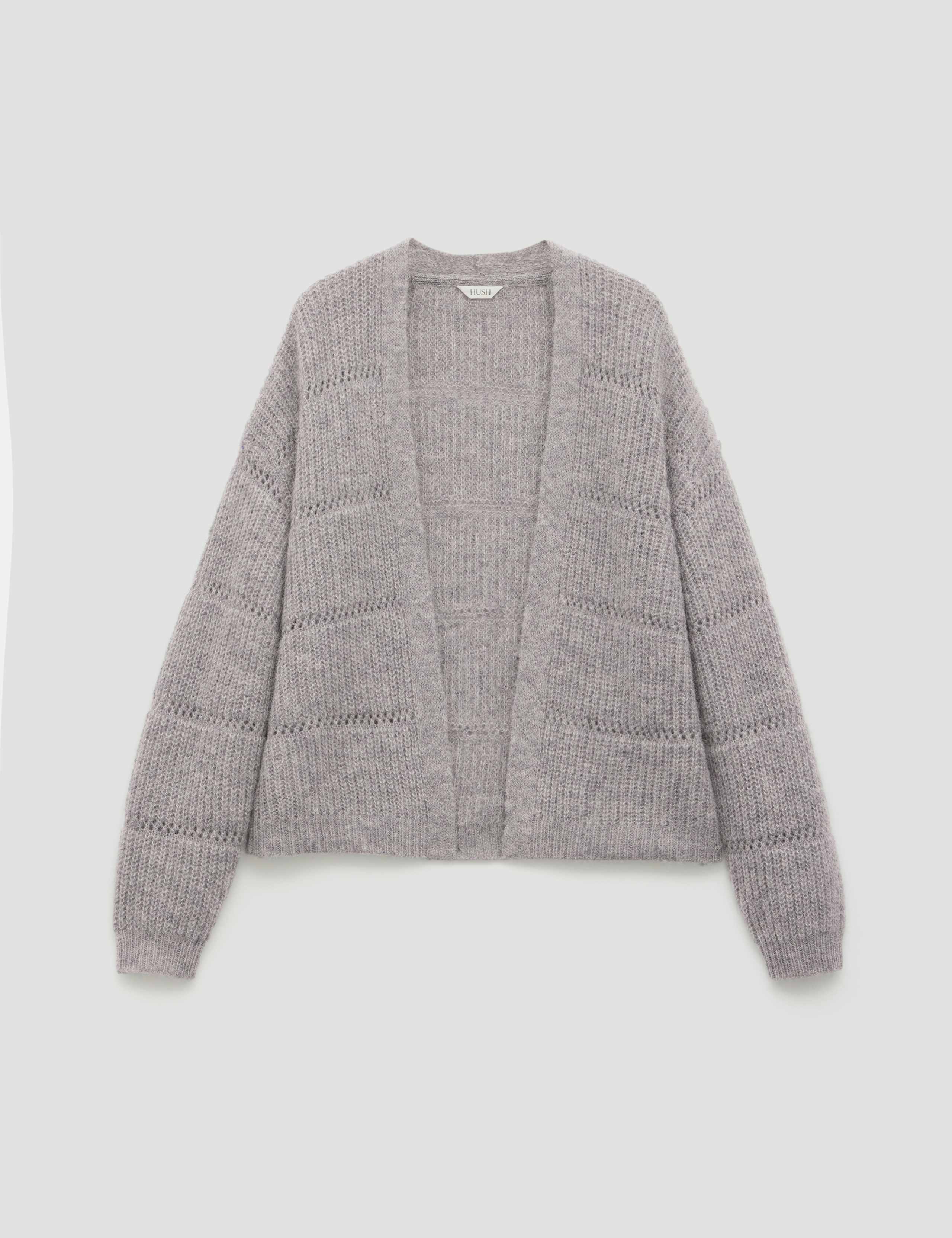 Alpaca Blend Pointelle Relaxed Cardigan 2 of 5