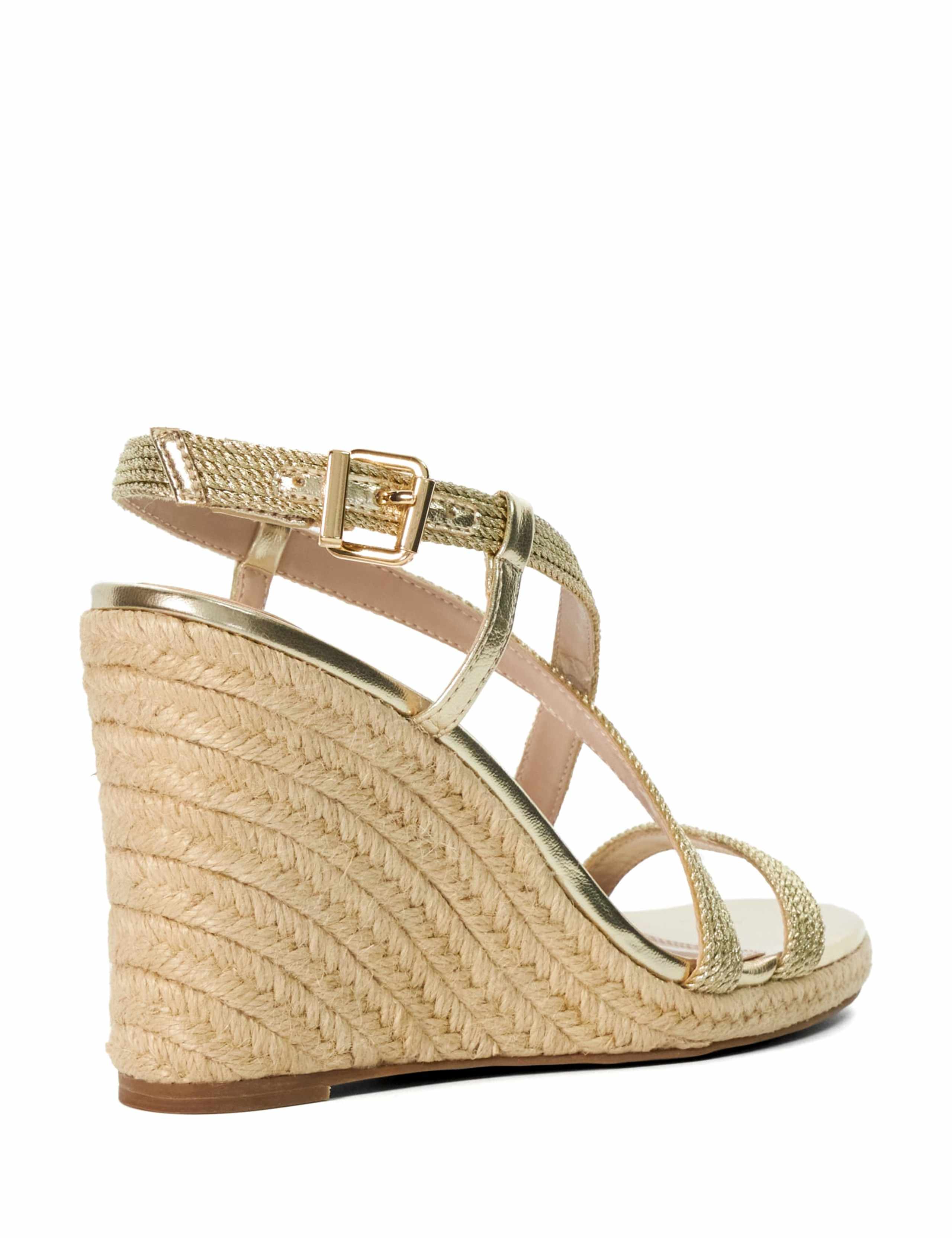 Metallic Strappy Wedge Espadrille Sandals 3 of 5