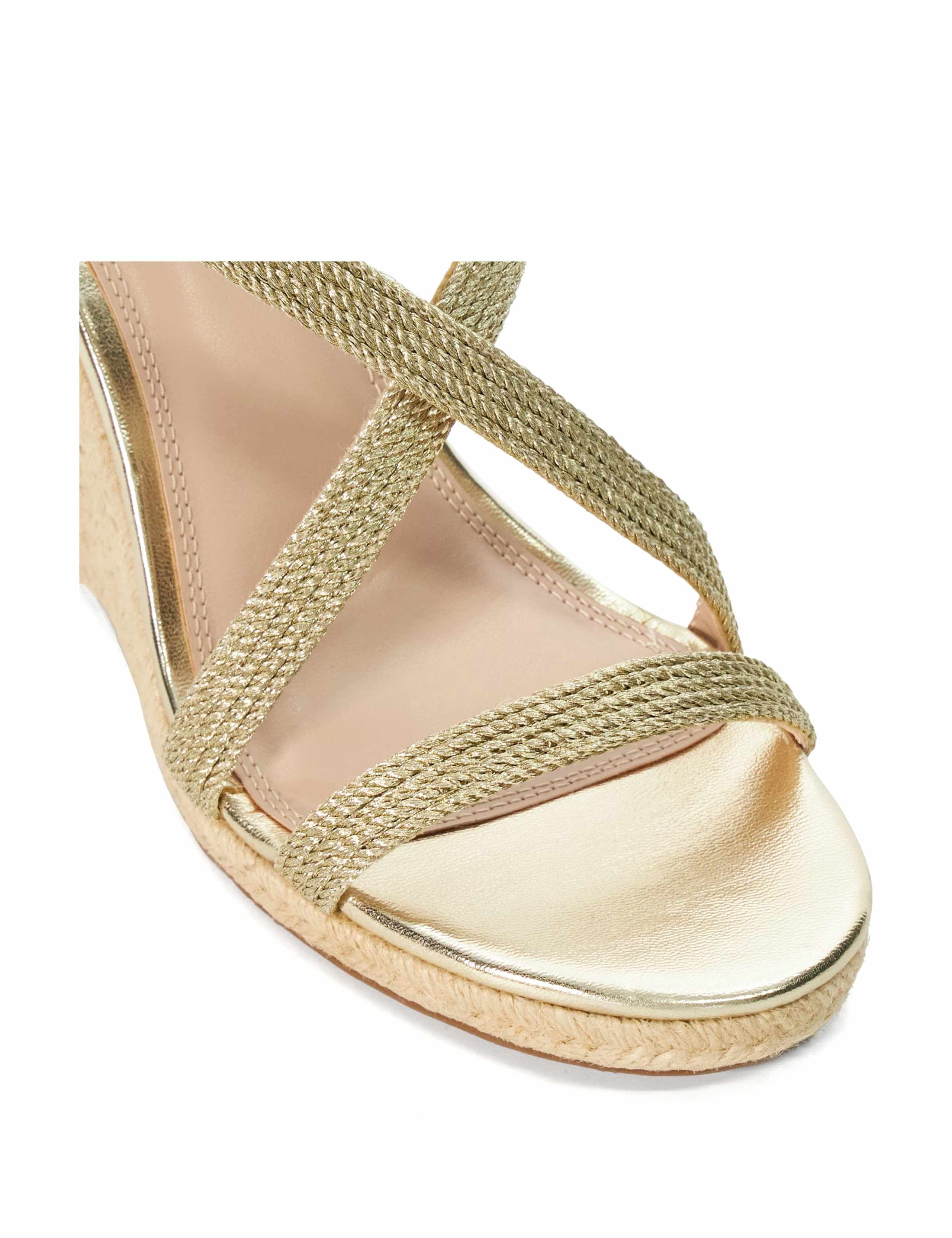 Metallic Strappy Wedge Espadrille Sandals 5 of 5