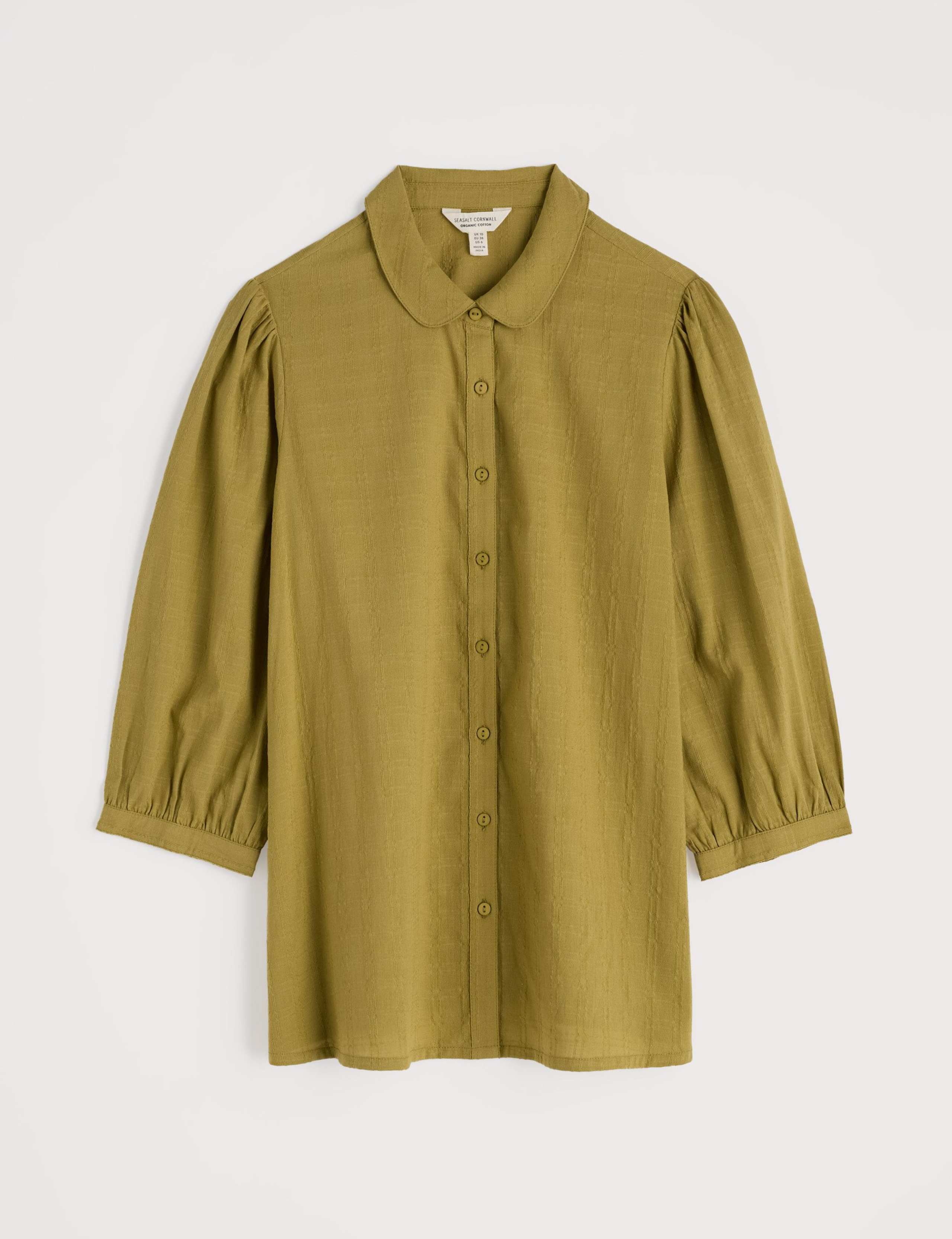 Pure Cotton Collared Button Through Blouse 2 of 5