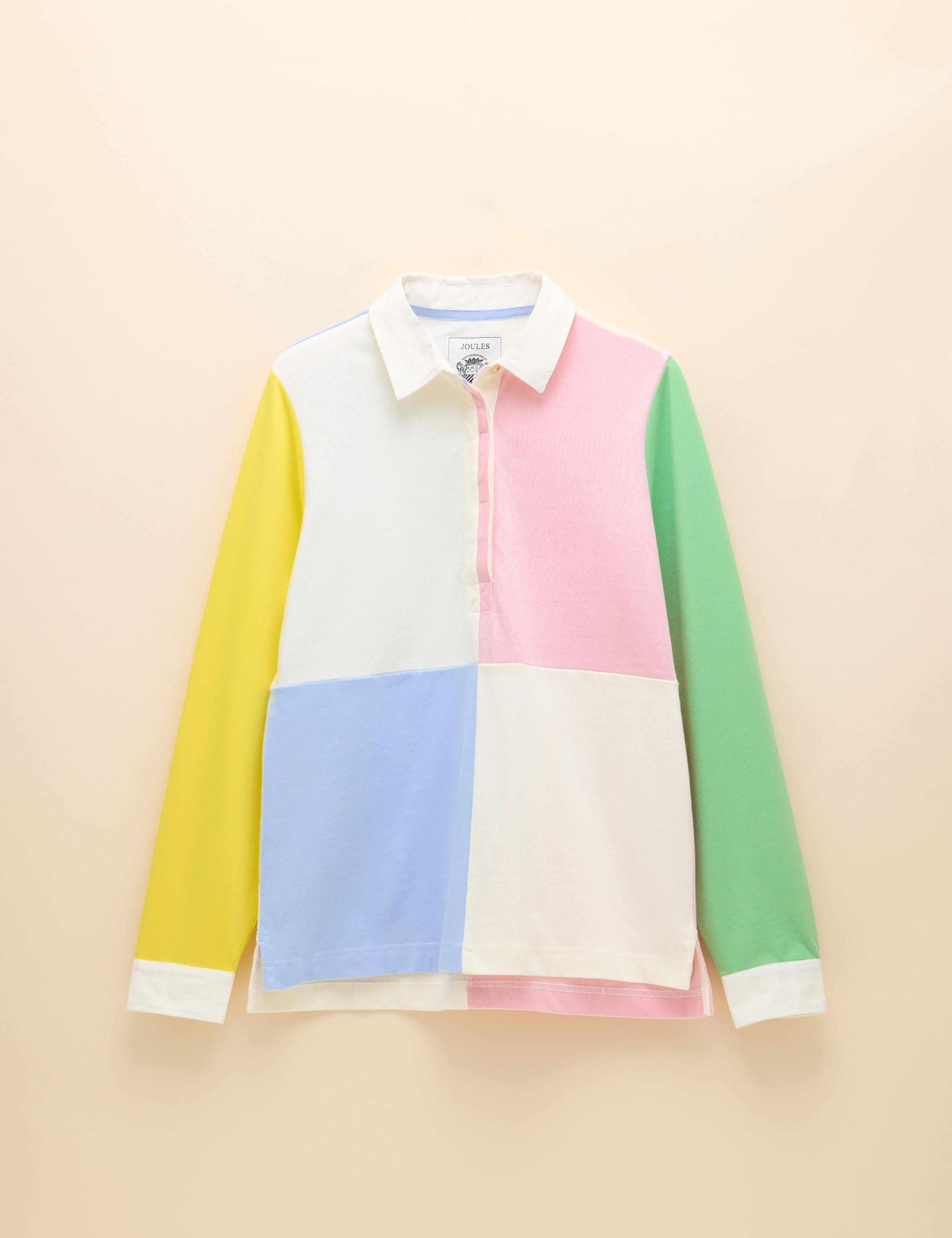 Pure Cotton Colour Block Collared Rugby Top 2 of 8