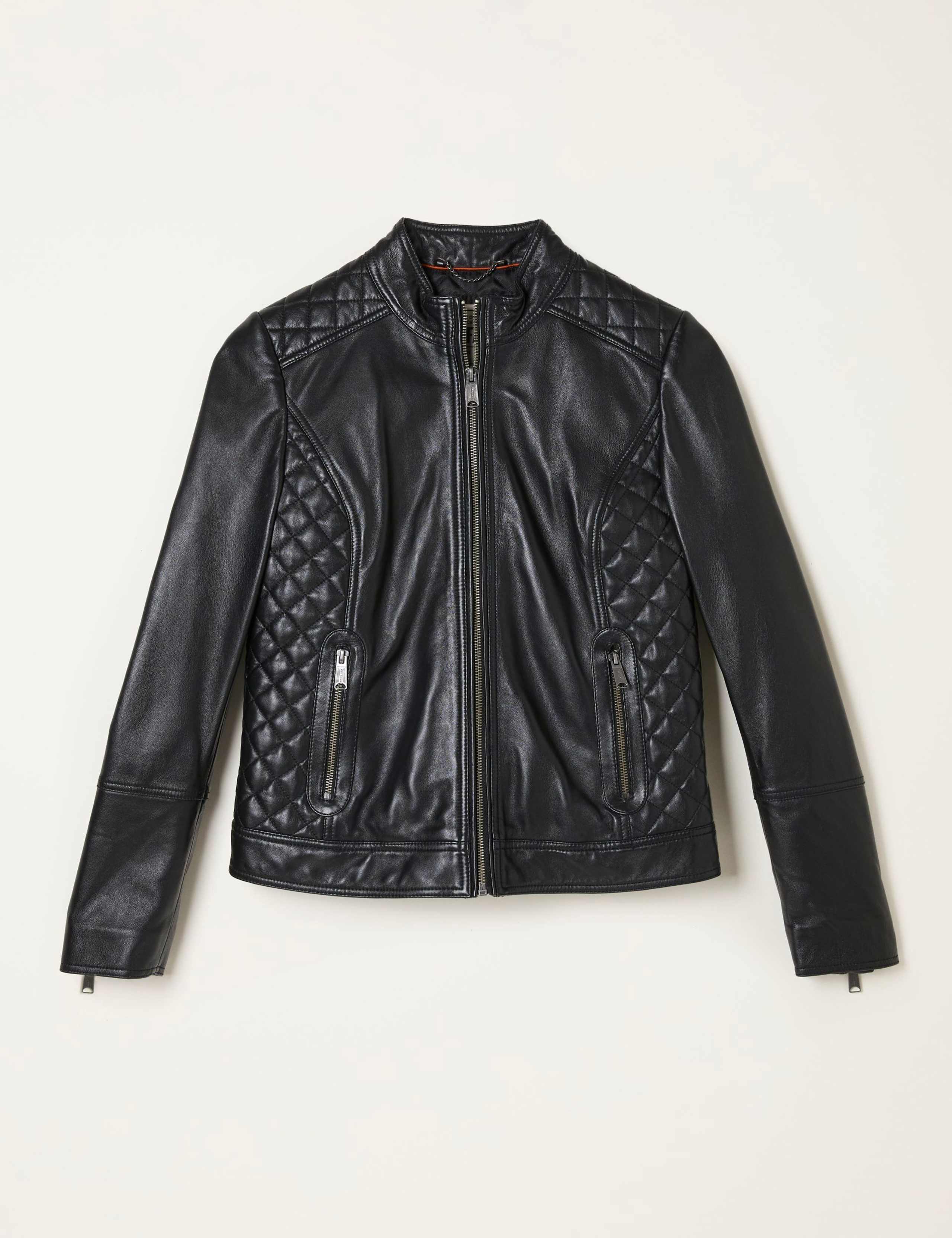 Leather Quilted Biker Jacket 2 of 5