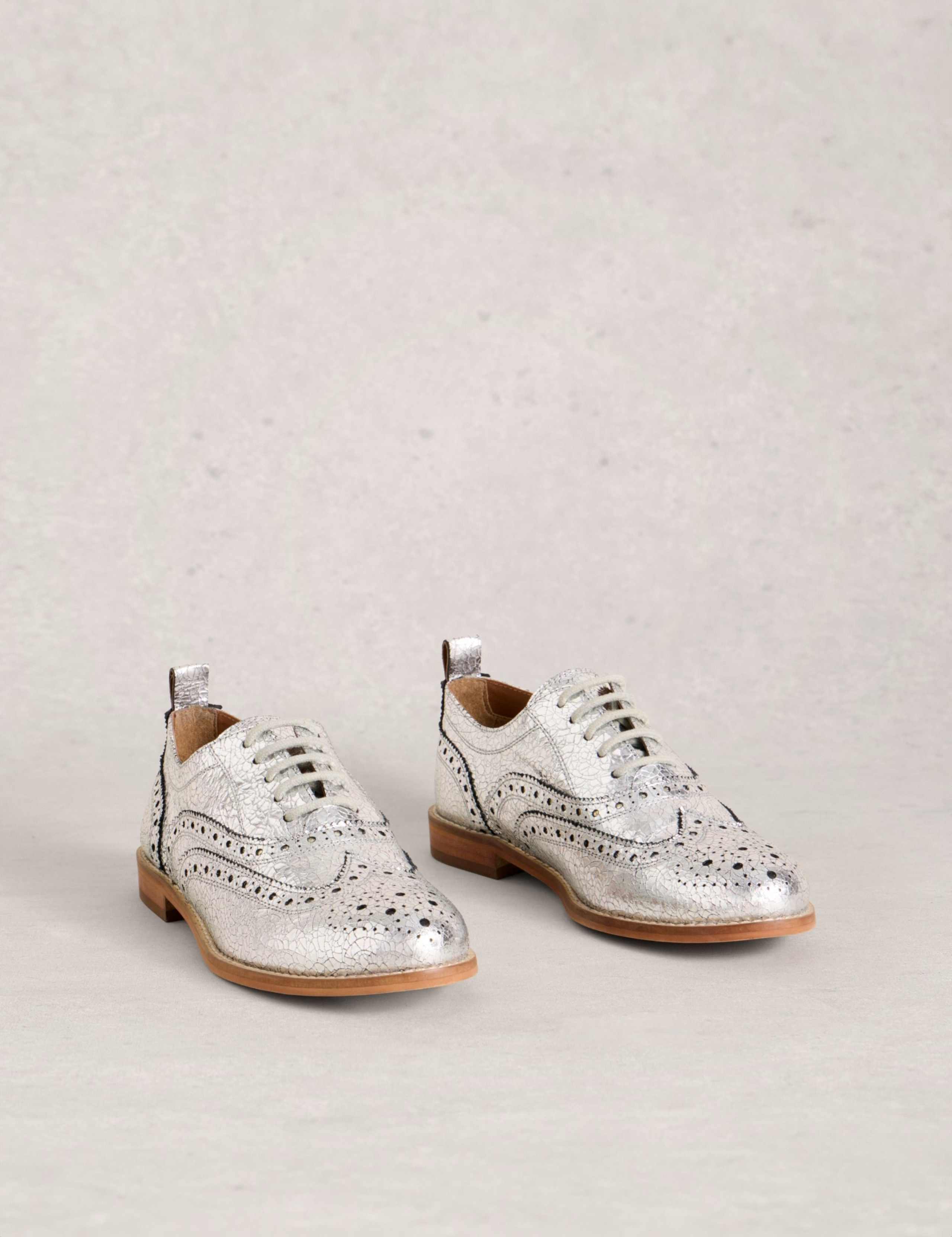 Leather Metallic Lace Up Brogues 2 of 4