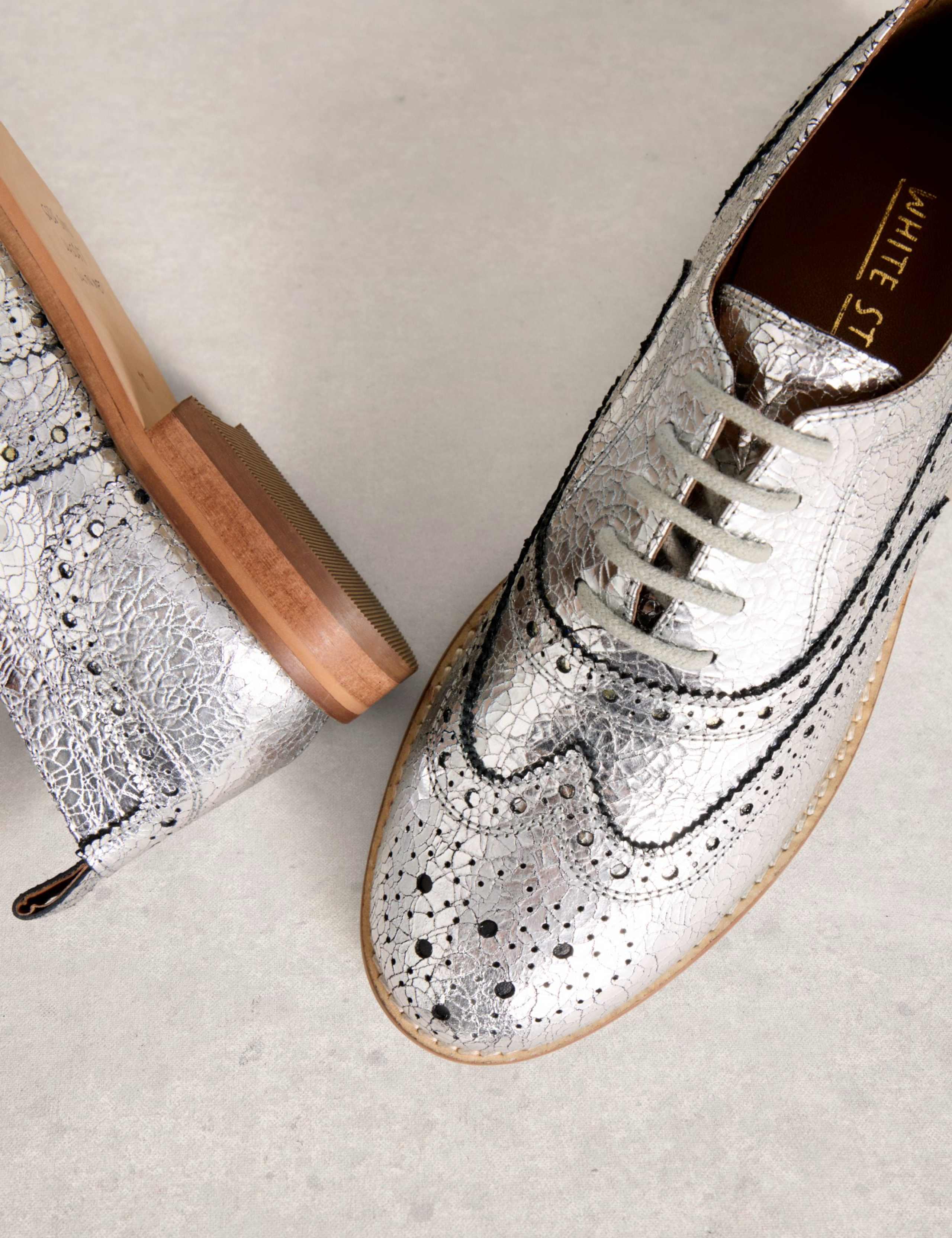 Leather Metallic Lace Up Brogues 3 of 4