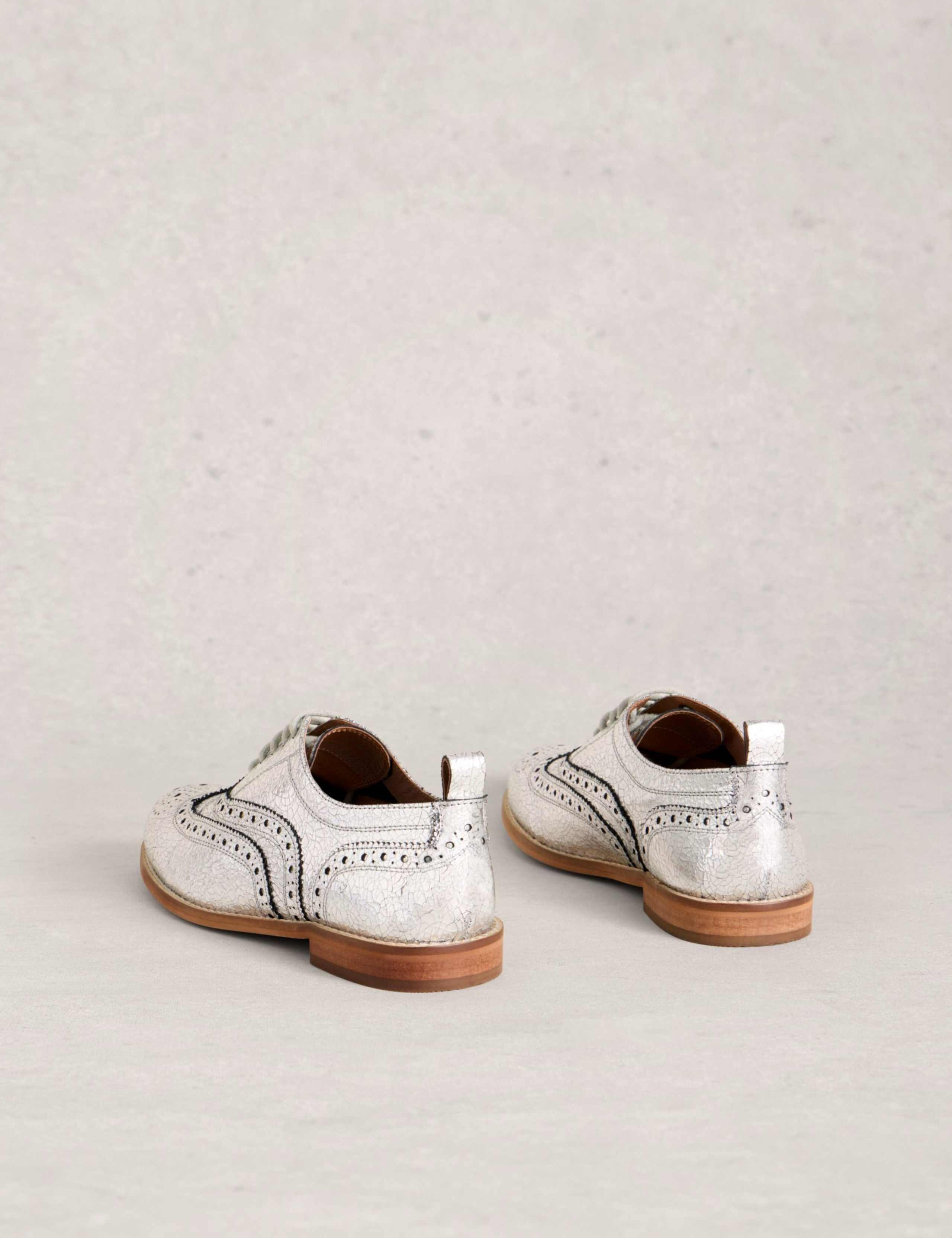 Leather Metallic Lace Up Brogues 4 of 4