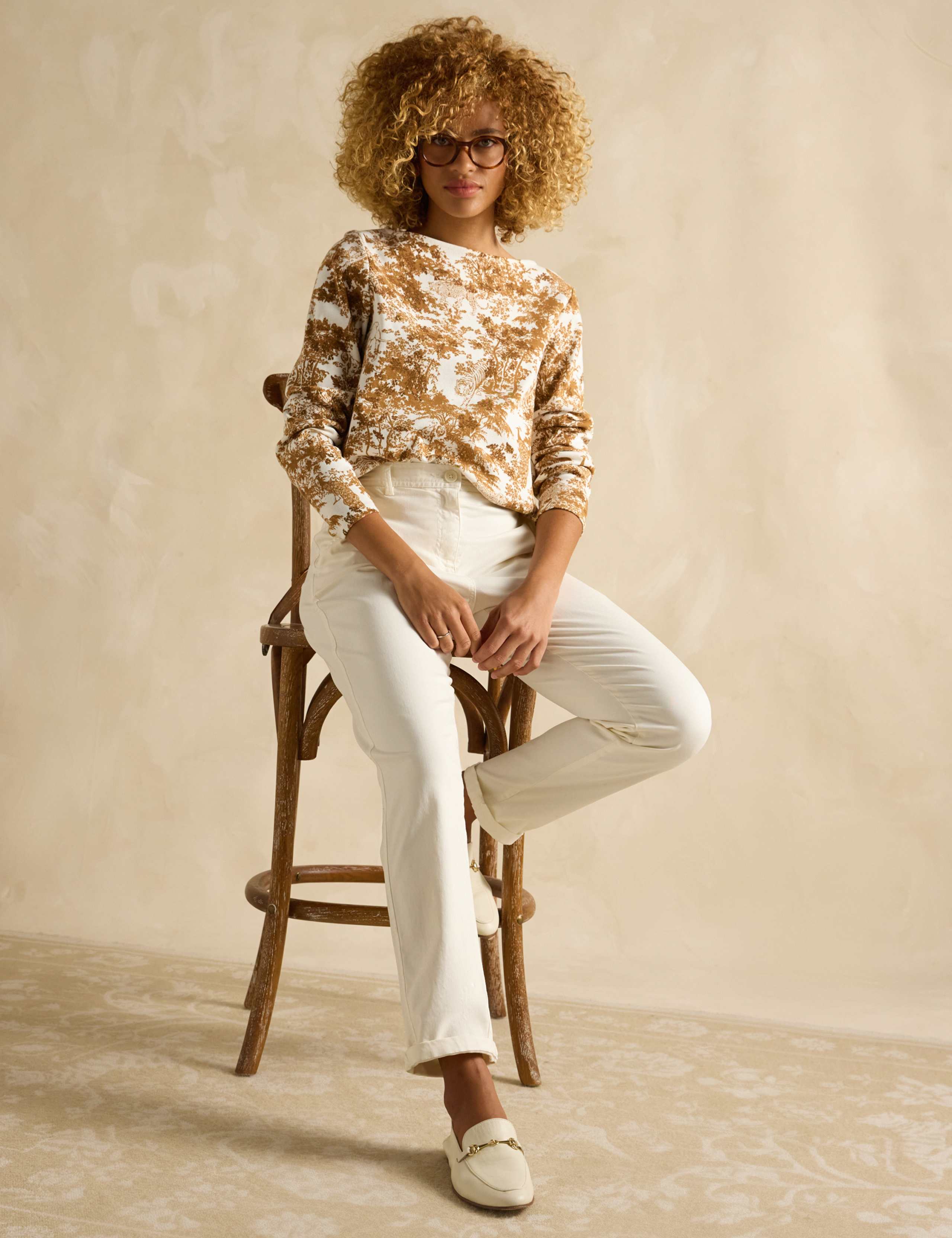 Pure Cotton Printed Slash Neck Top 4 of 7