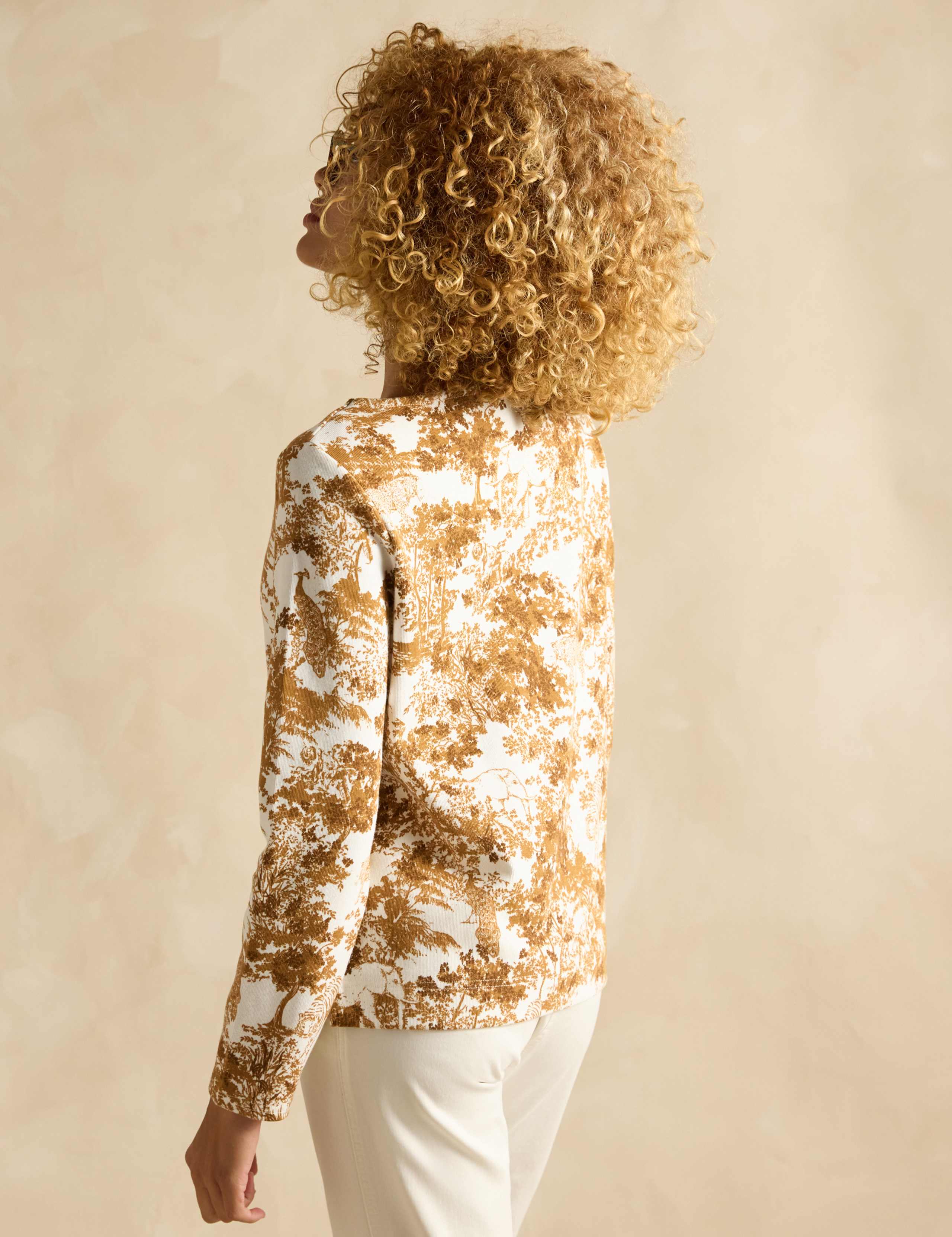Pure Cotton Printed Slash Neck Top 5 of 7