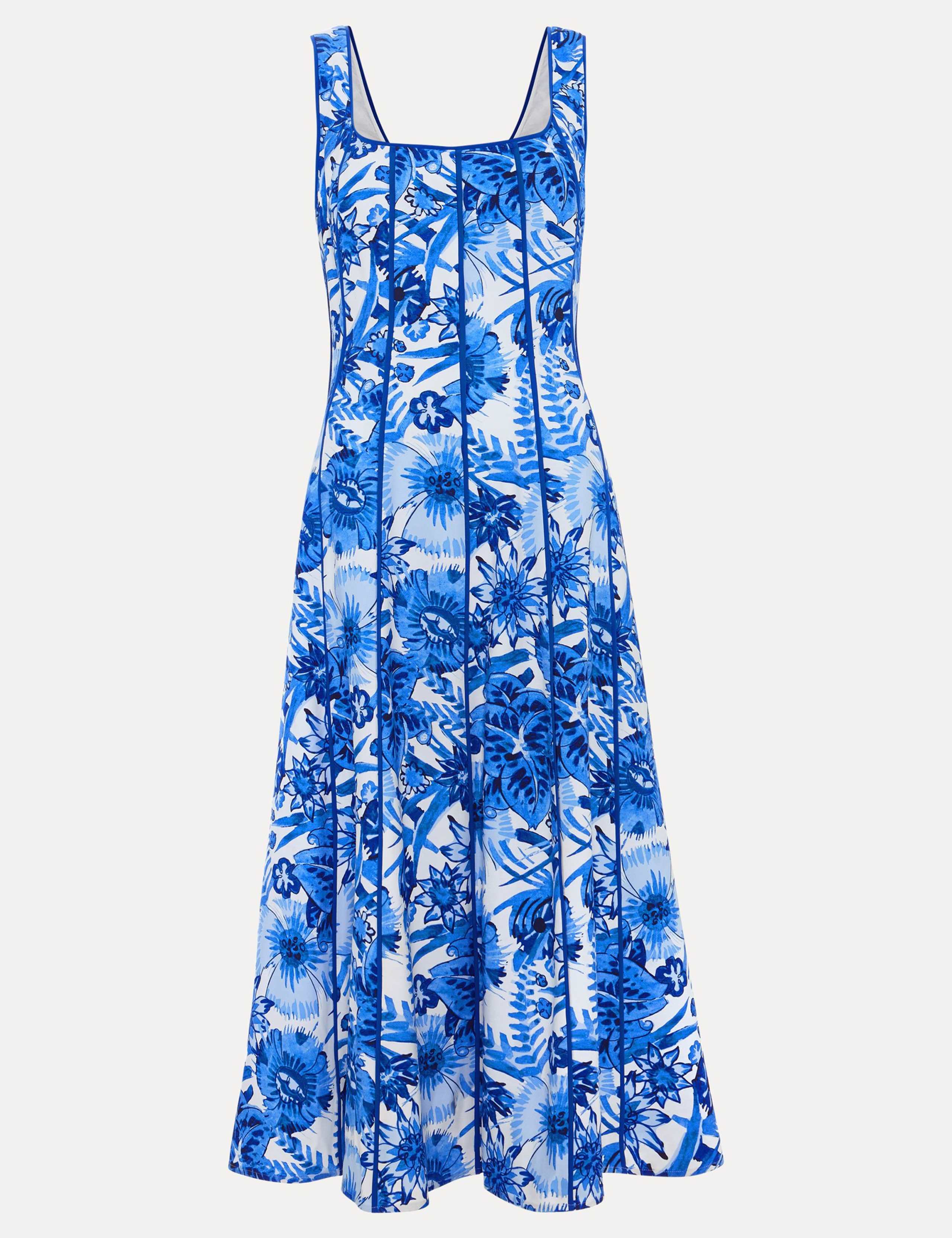 Floral Printed Square Neck Midi Tea Dress 2 of 6