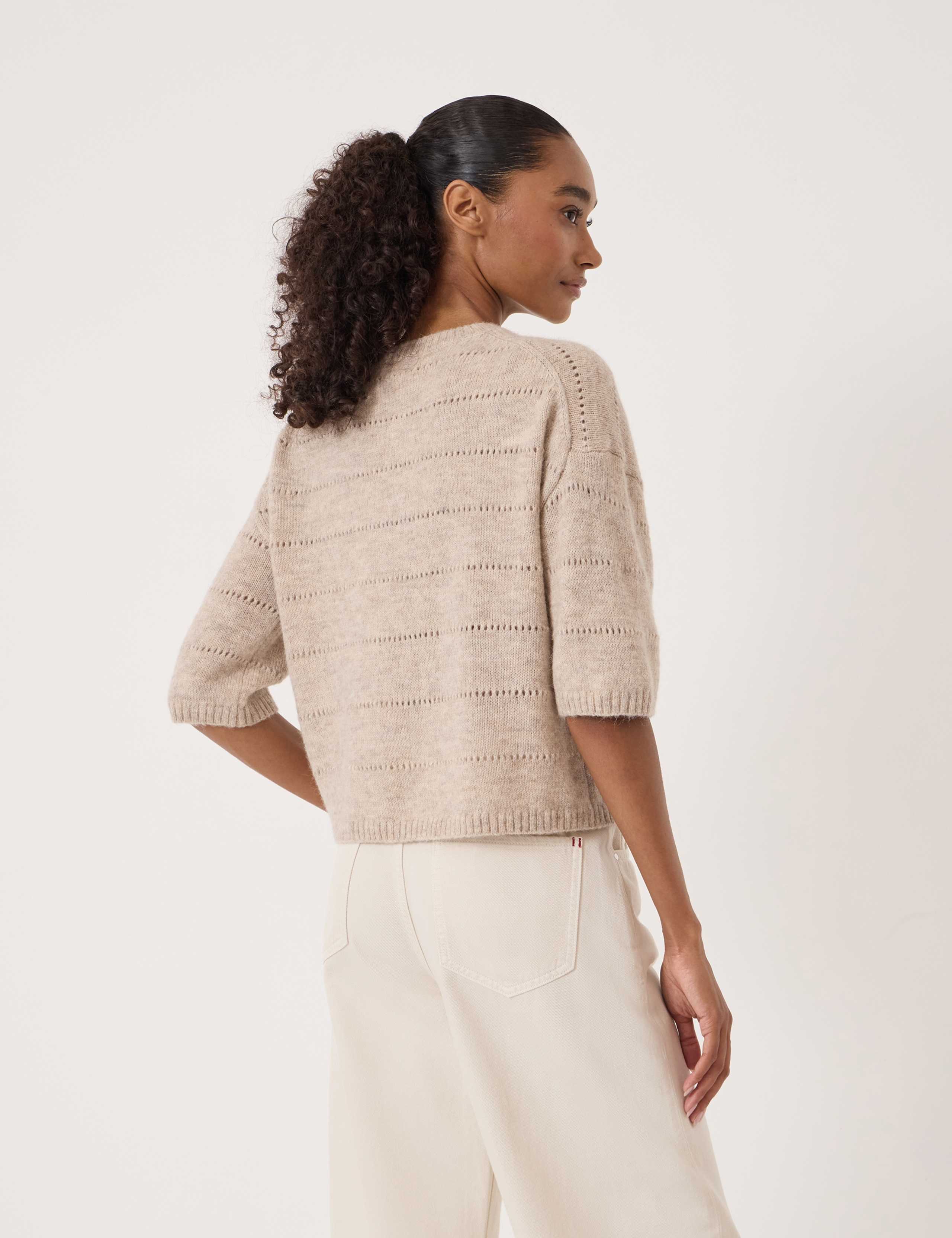 Alpaca Blend Pointelle Crew Neck Jumper 3 of 6