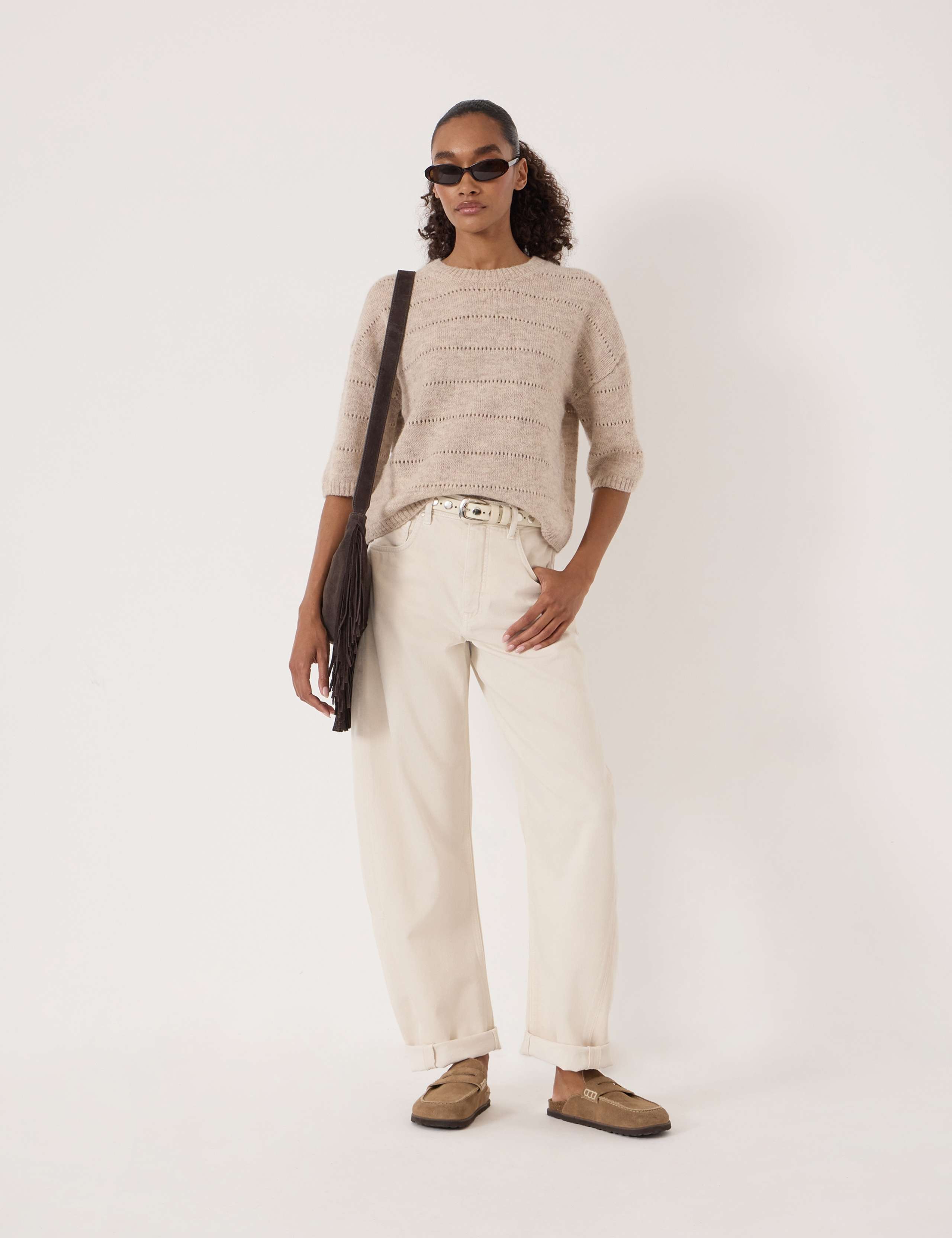 Alpaca Blend Pointelle Crew Neck Jumper 4 of 6