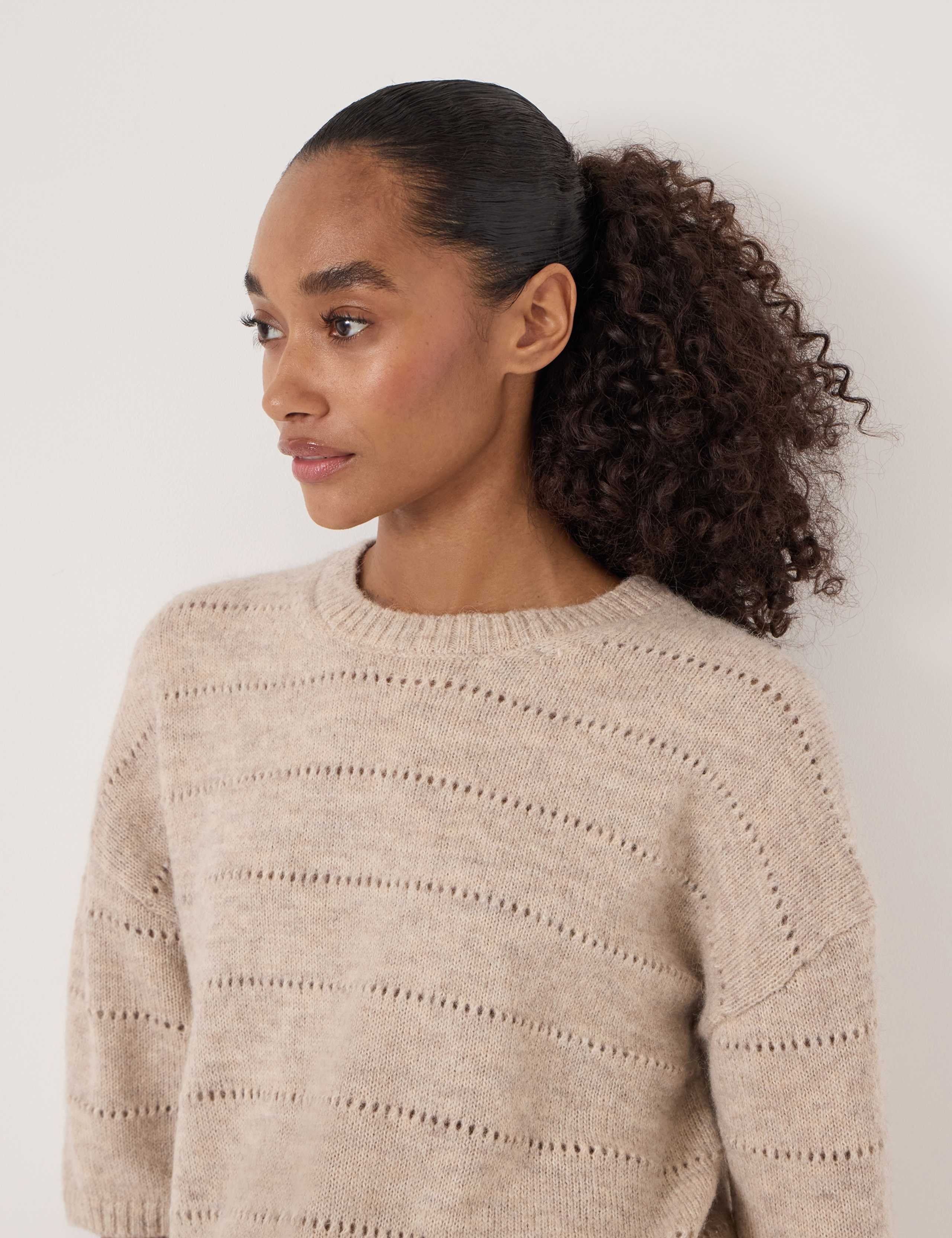 Alpaca Blend Pointelle Crew Neck Jumper 5 of 6