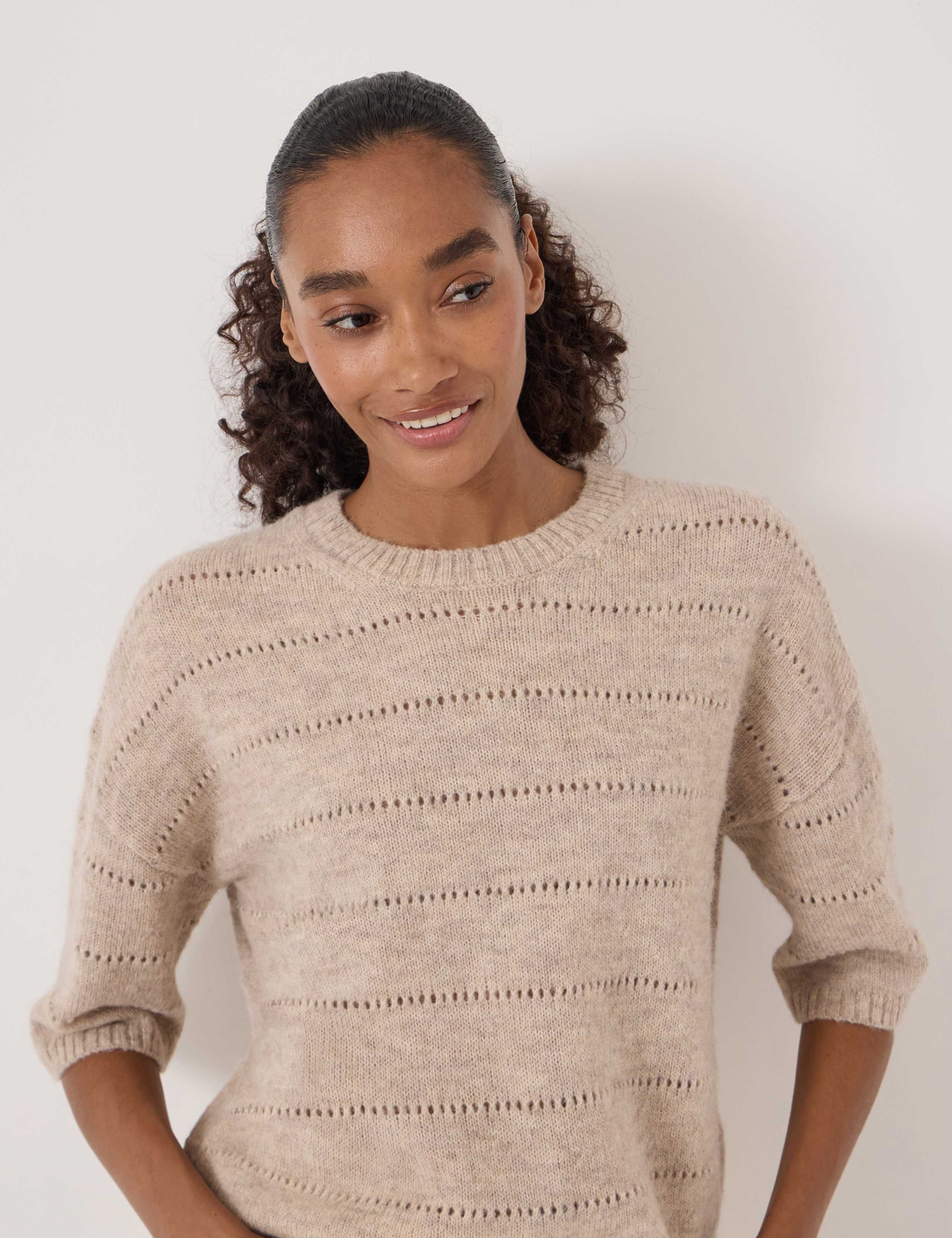 Alpaca Blend Pointelle Crew Neck Jumper 6 of 6