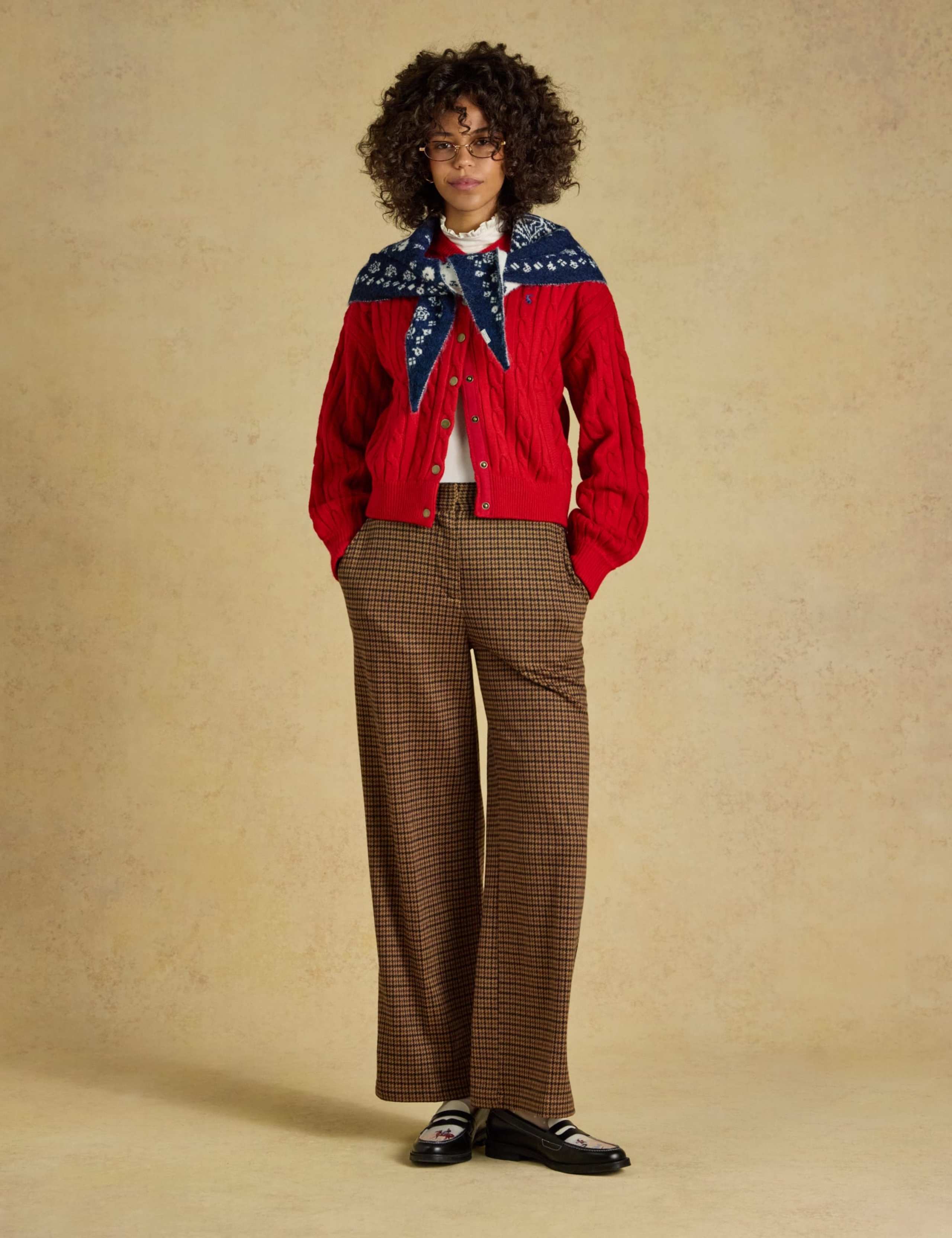 Cable Knit Collared Bomber Cardigan with Wool 4 of 6