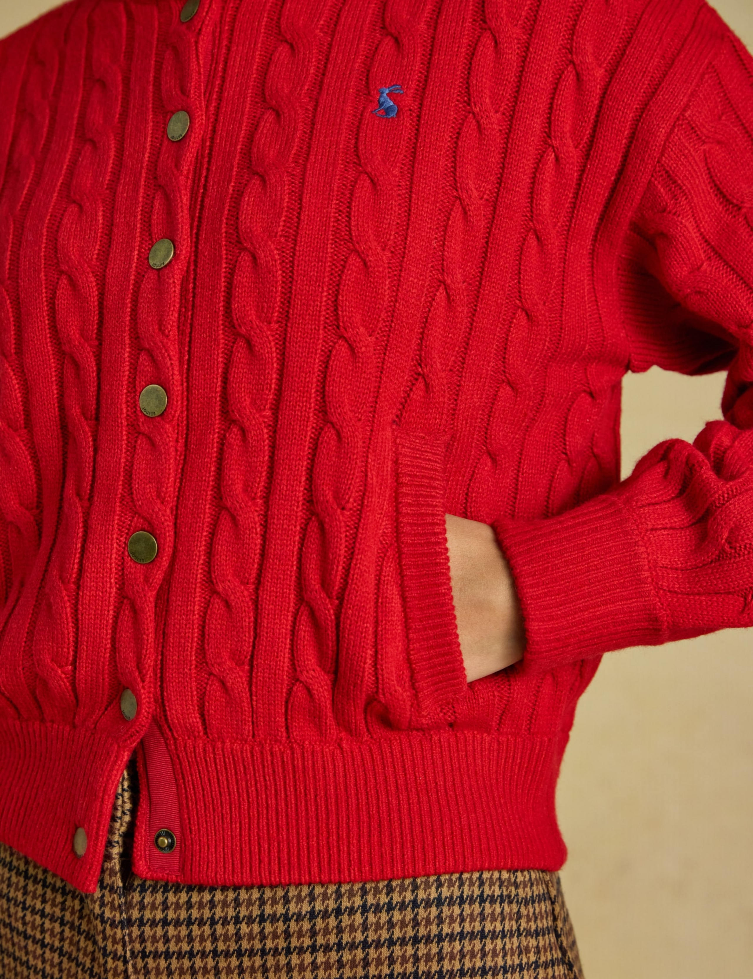 Cable Knit Collared Bomber Cardigan with Wool 5 of 6
