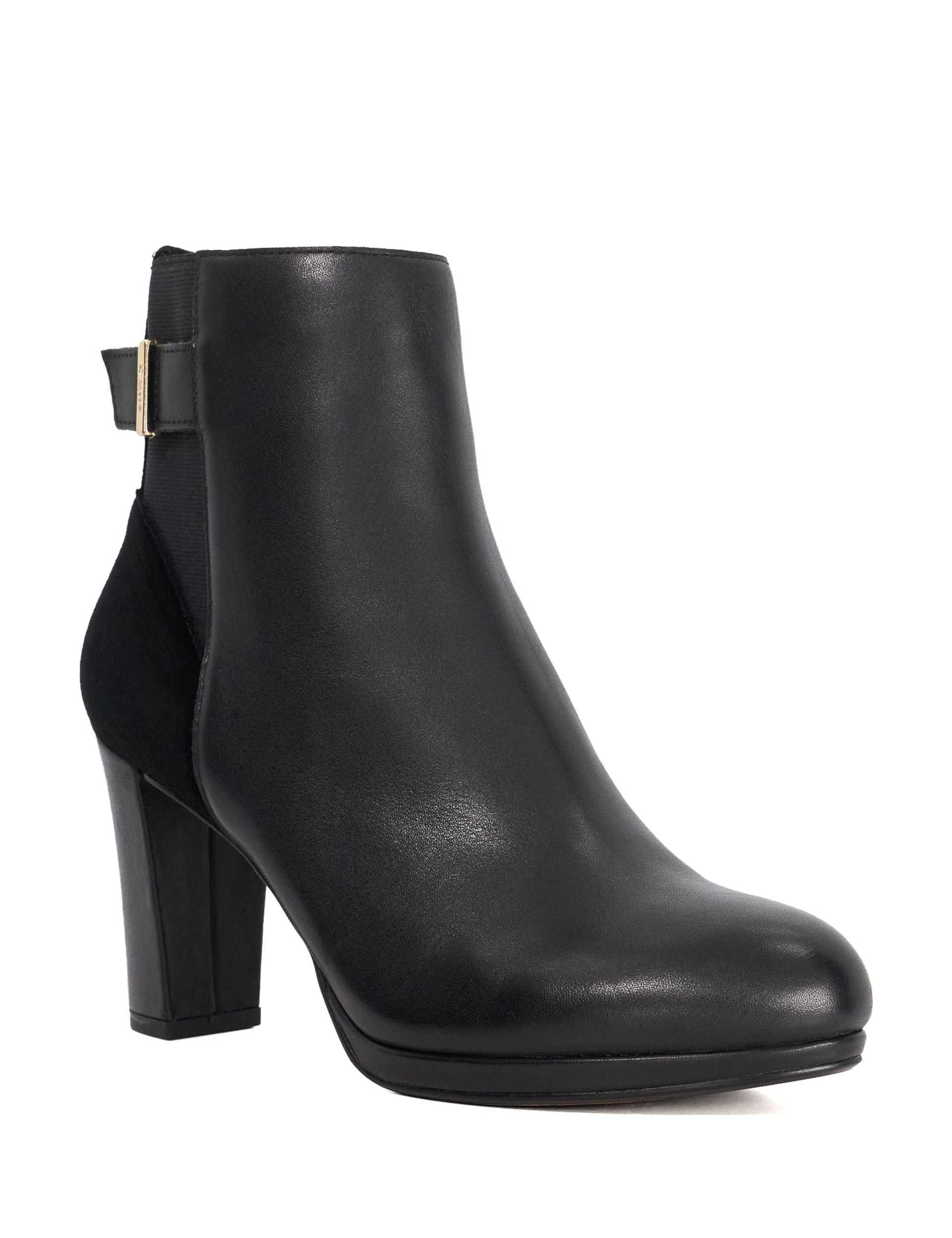Leather Buckle Block Heel Ankle Boots 2 of 5