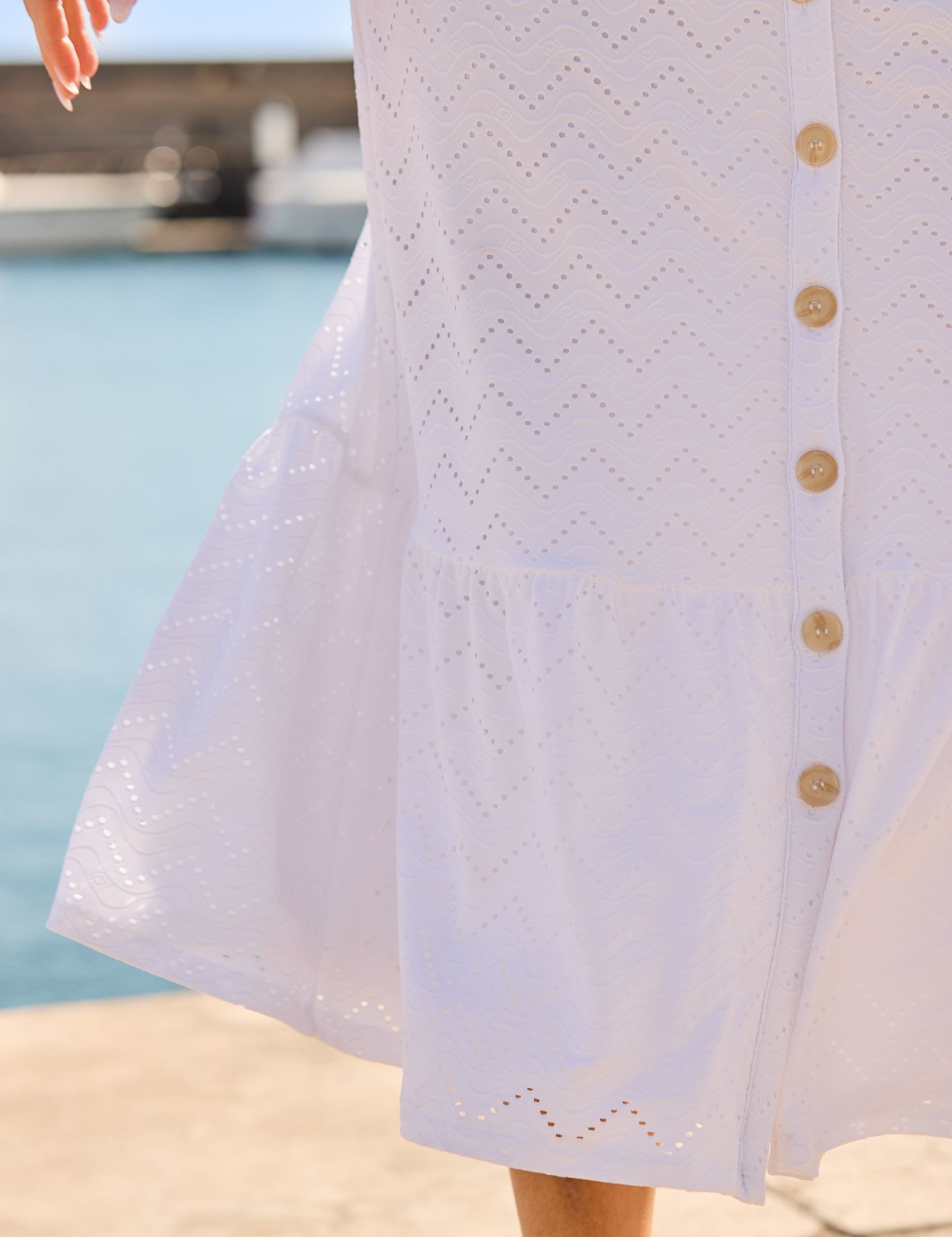 Broderie Belted Midi Waisted Dress 7 of 7