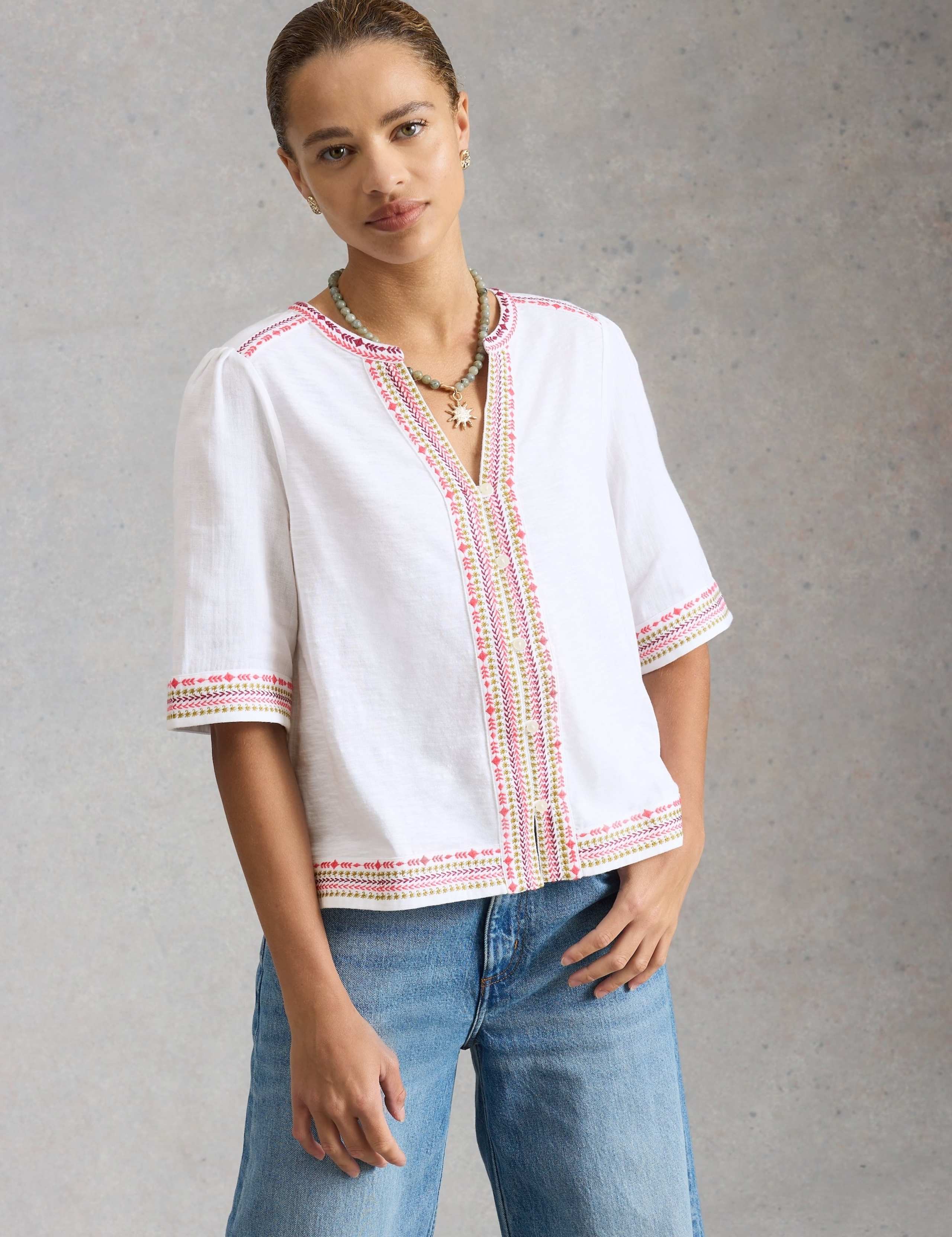 Pure Cotton Embroidered Top 1 of 6
