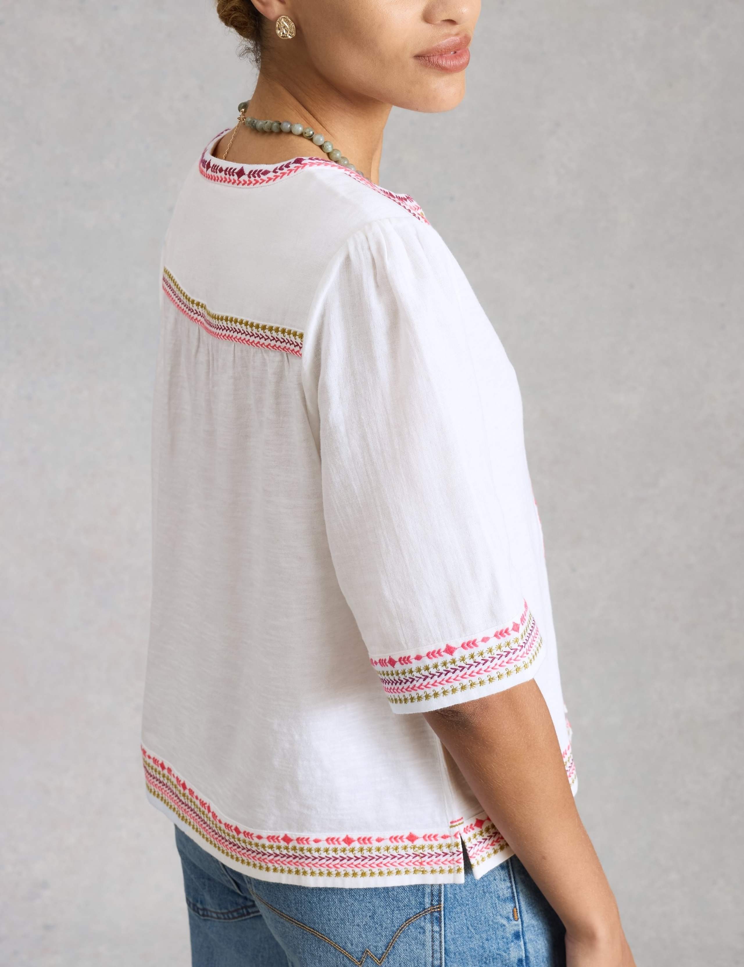 Pure Cotton Embroidered Top 4 of 6