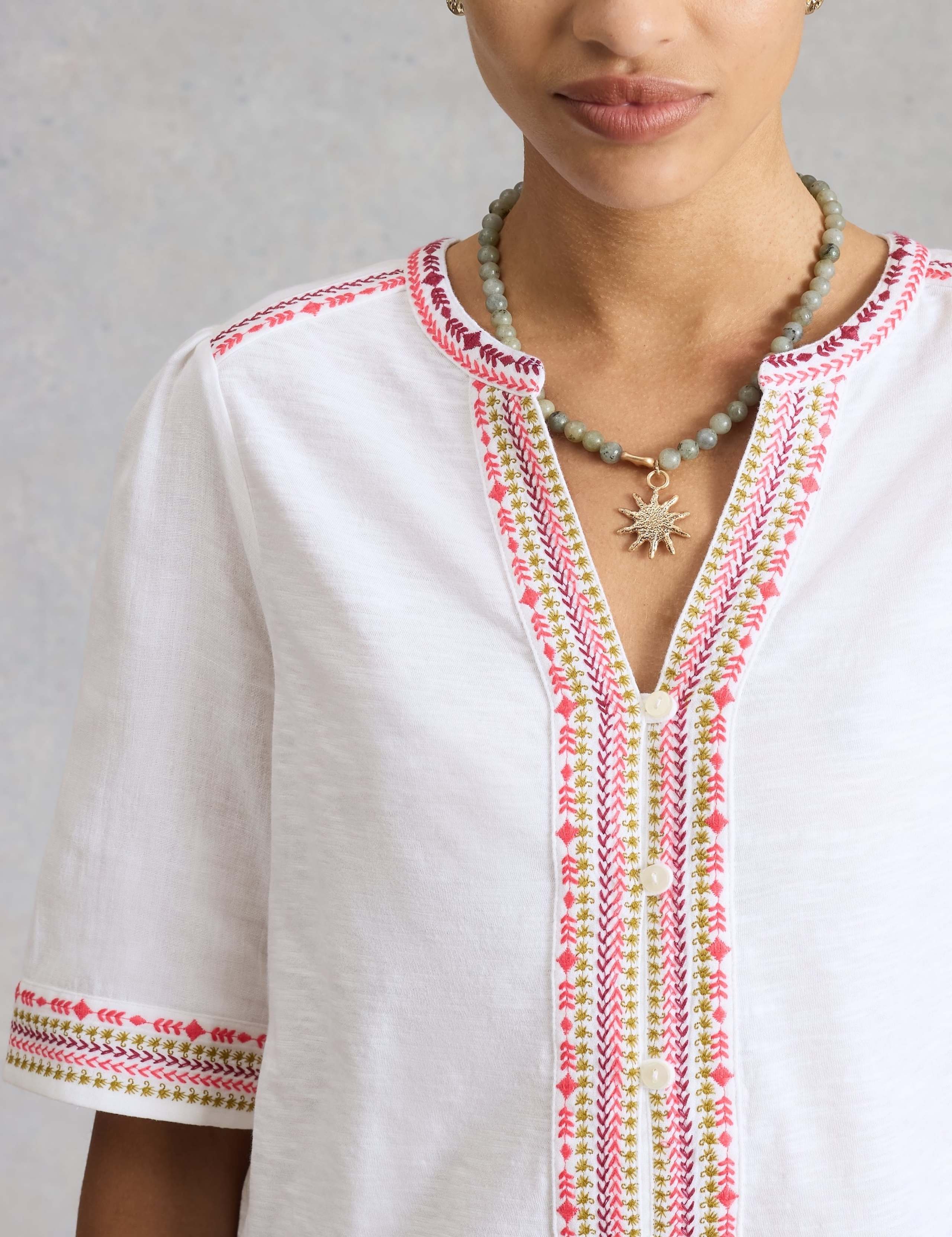 Pure Cotton Embroidered Top 5 of 6