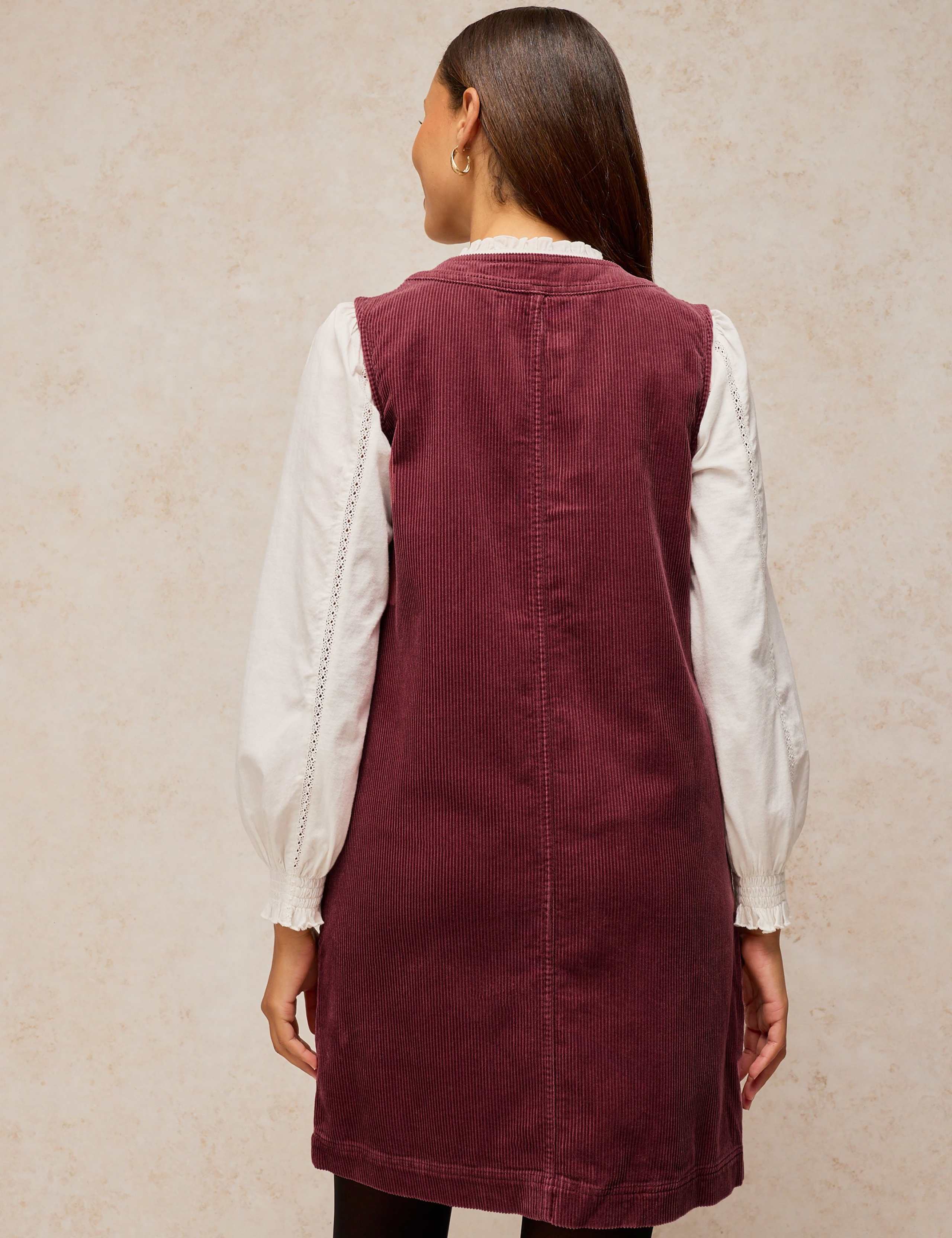 Cord Crew Neck Mini Shift Dress 3 of 6