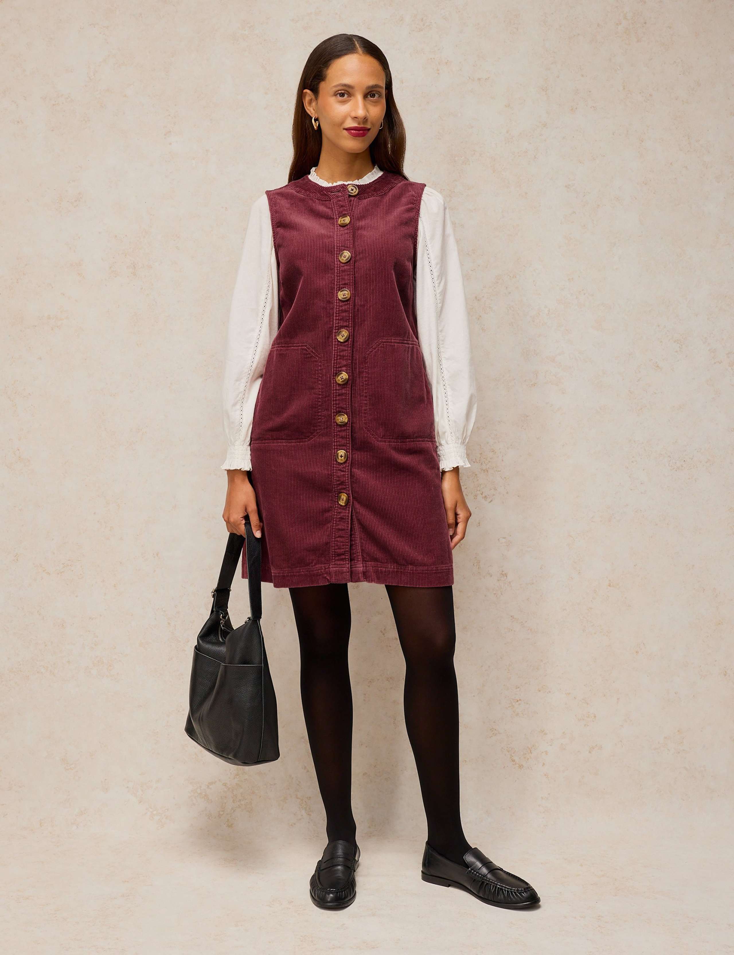 Cord Crew Neck Mini Shift Dress 4 of 6