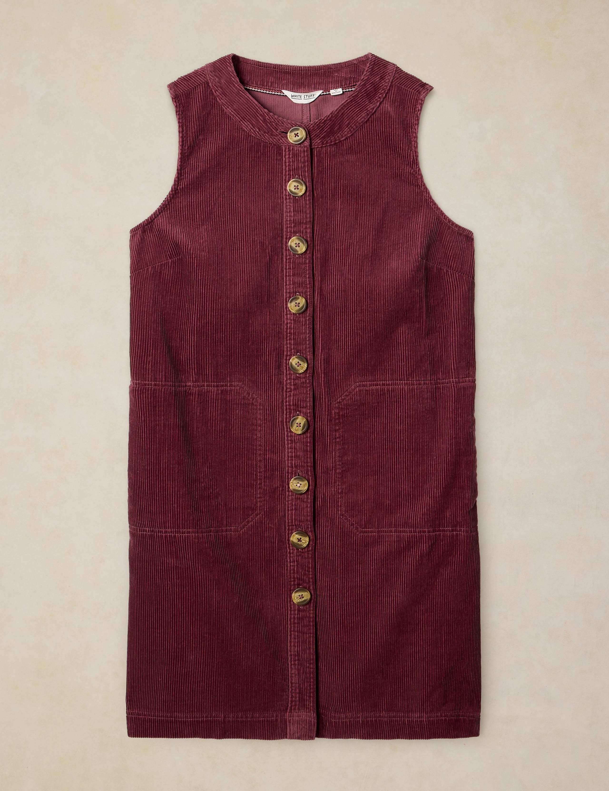 Cord Crew Neck Mini Shift Dress 2 of 6