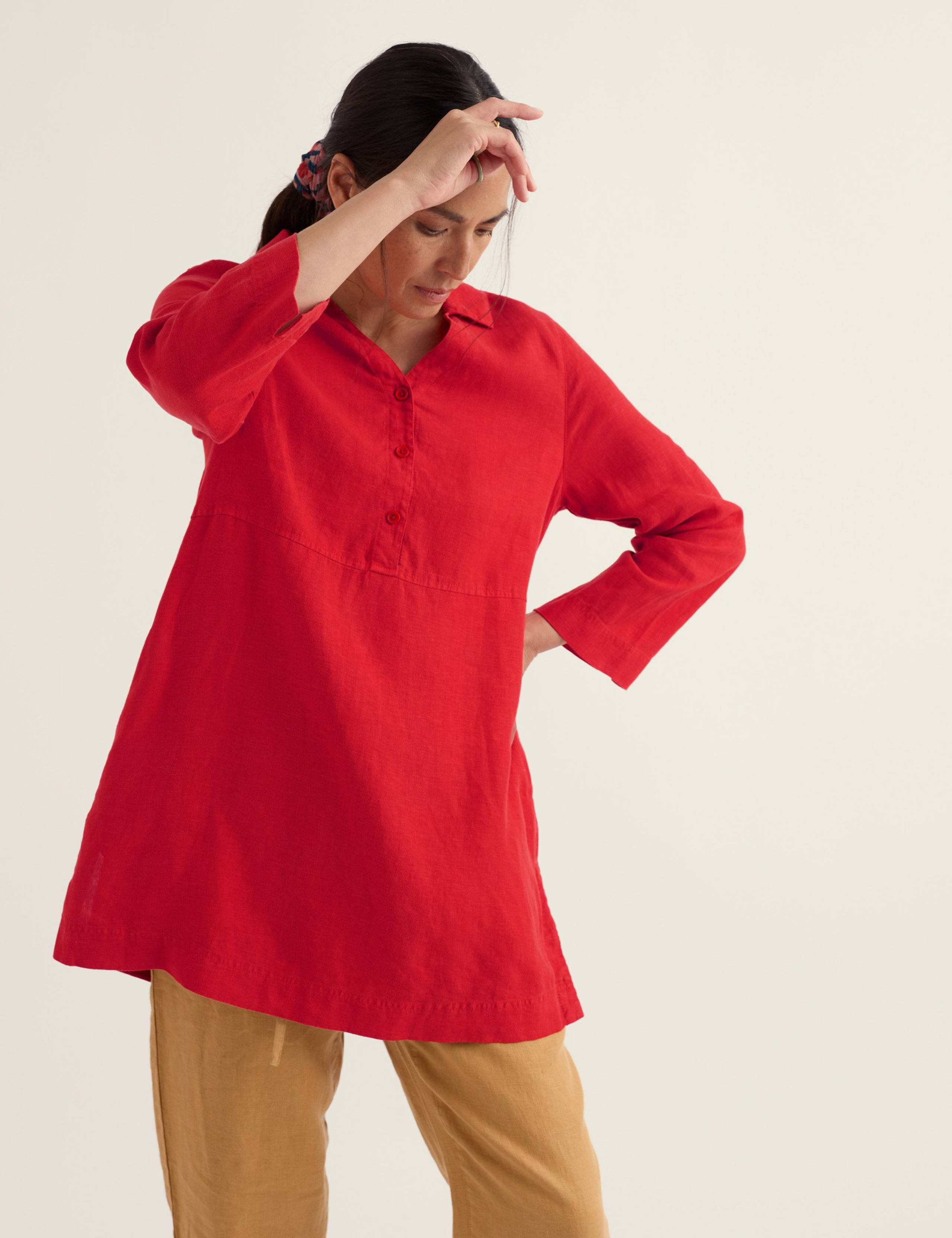 Pure Linen V-Neck Tunic 3 of 5