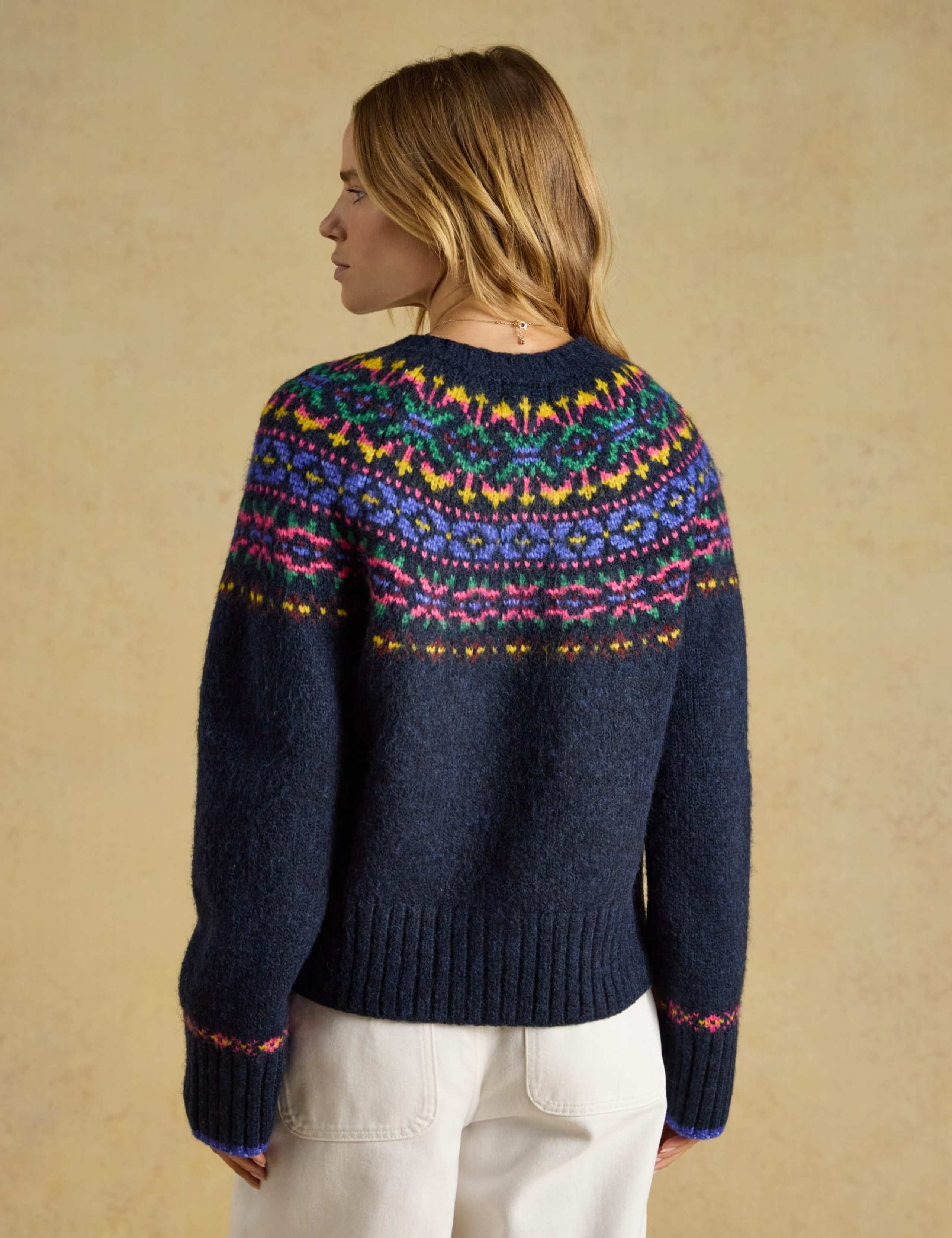 Fair Isle Button Front Cardigan with Wool 5 of 8