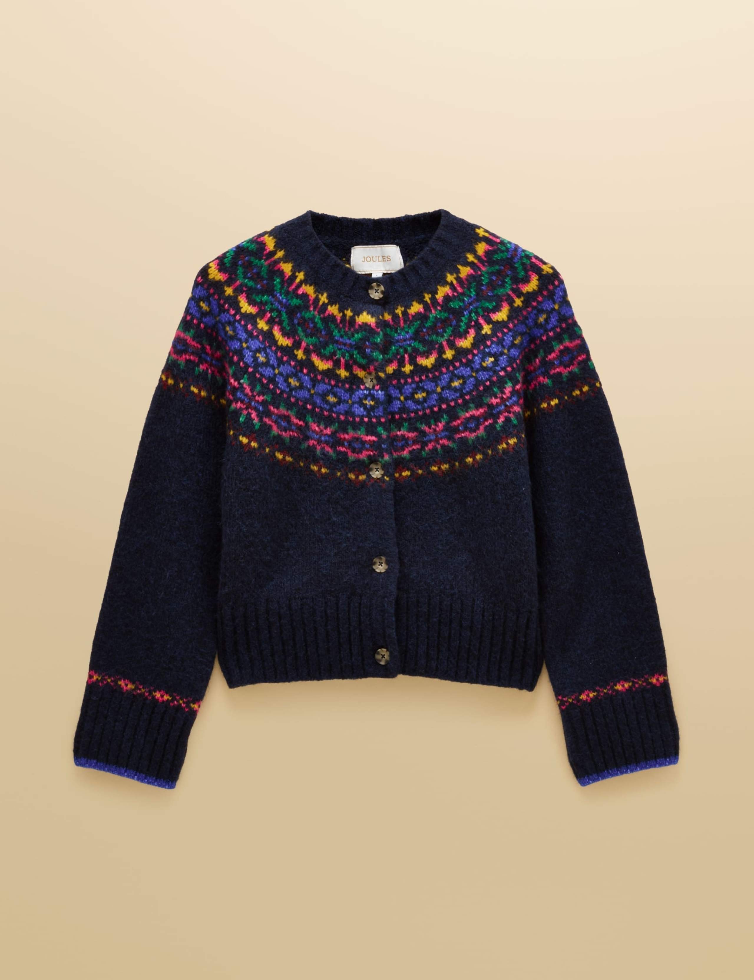 Fair Isle Button Front Cardigan with Wool 6 of 8